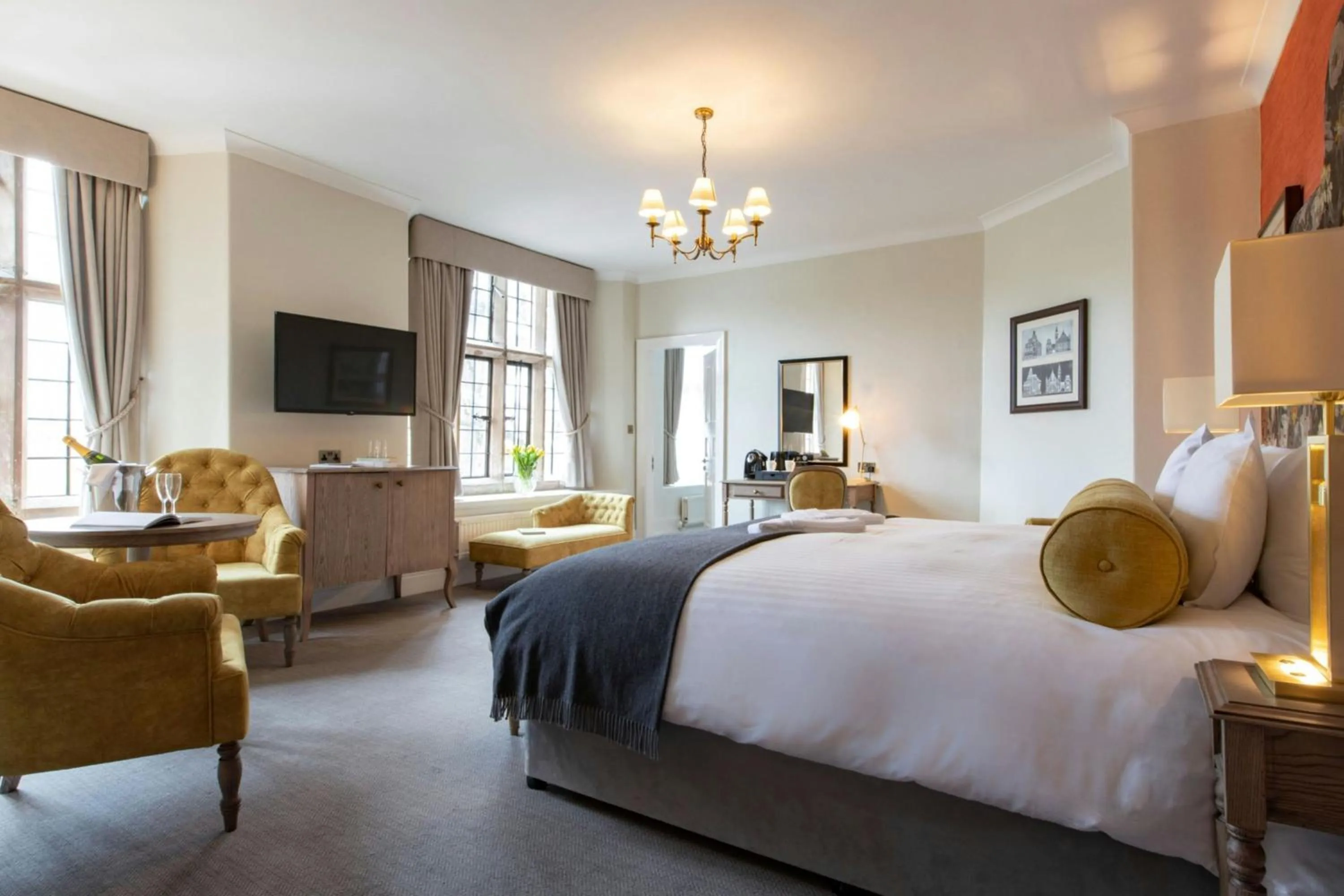 Grand Deluxe Larger King Room with Garden View in Billesley Manor Hotel & Spa, a Tribute Portfolio Hotel