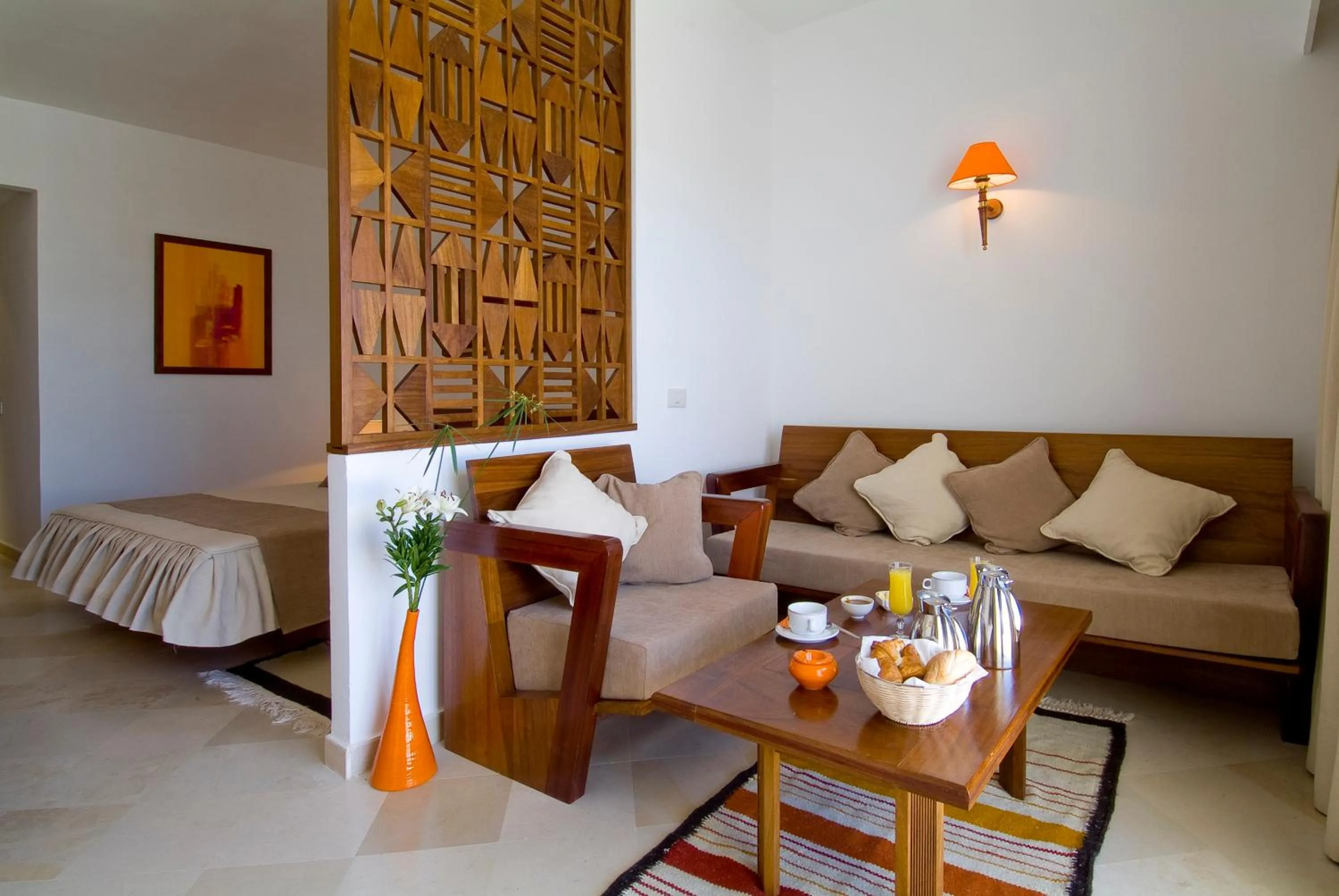 Deluxe Double Room with Balcony and Sea View in The Orangers Beach Resort and Bungalows All Inclusive