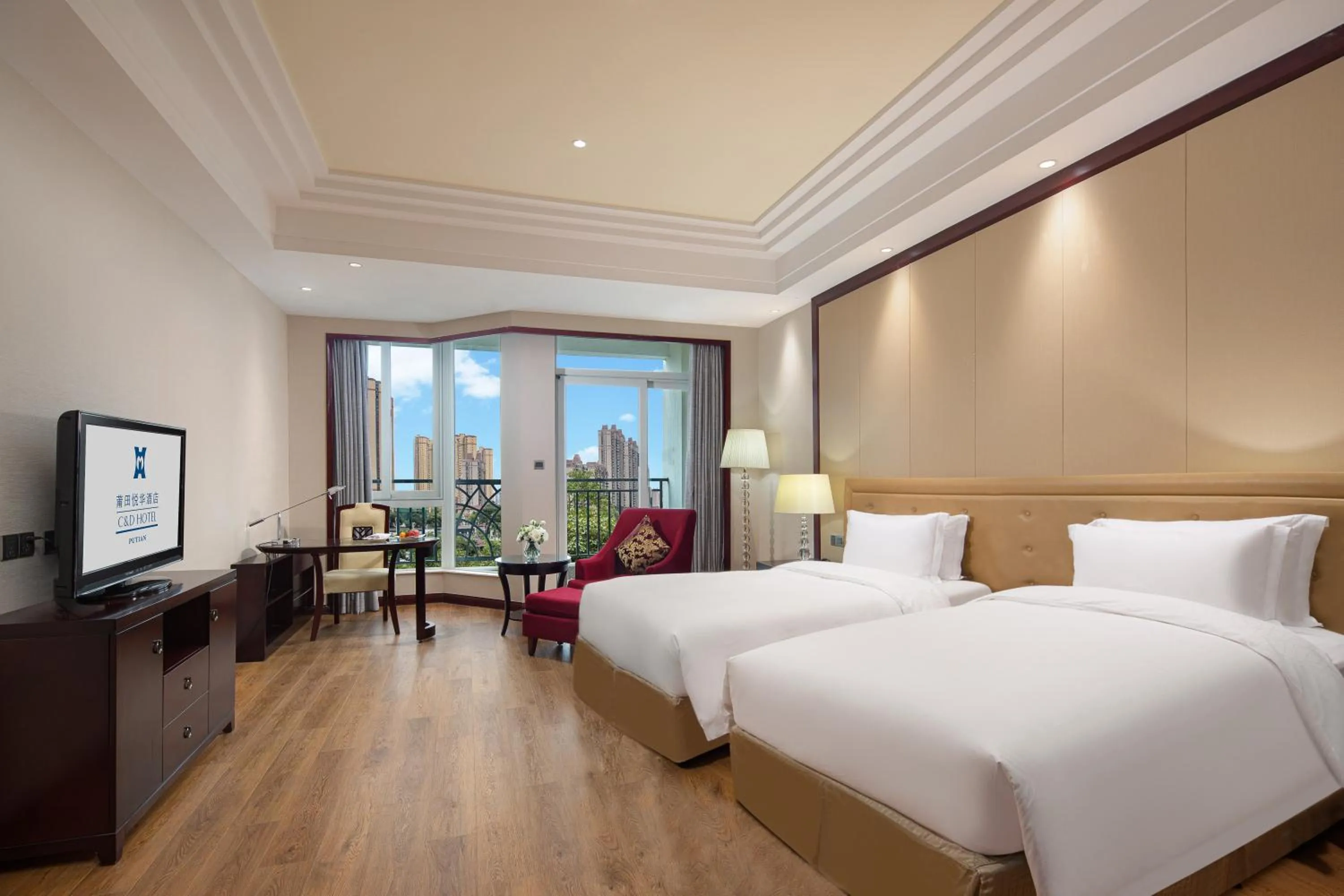 Twin Room with Mountain View in C&D Hotel,Putian