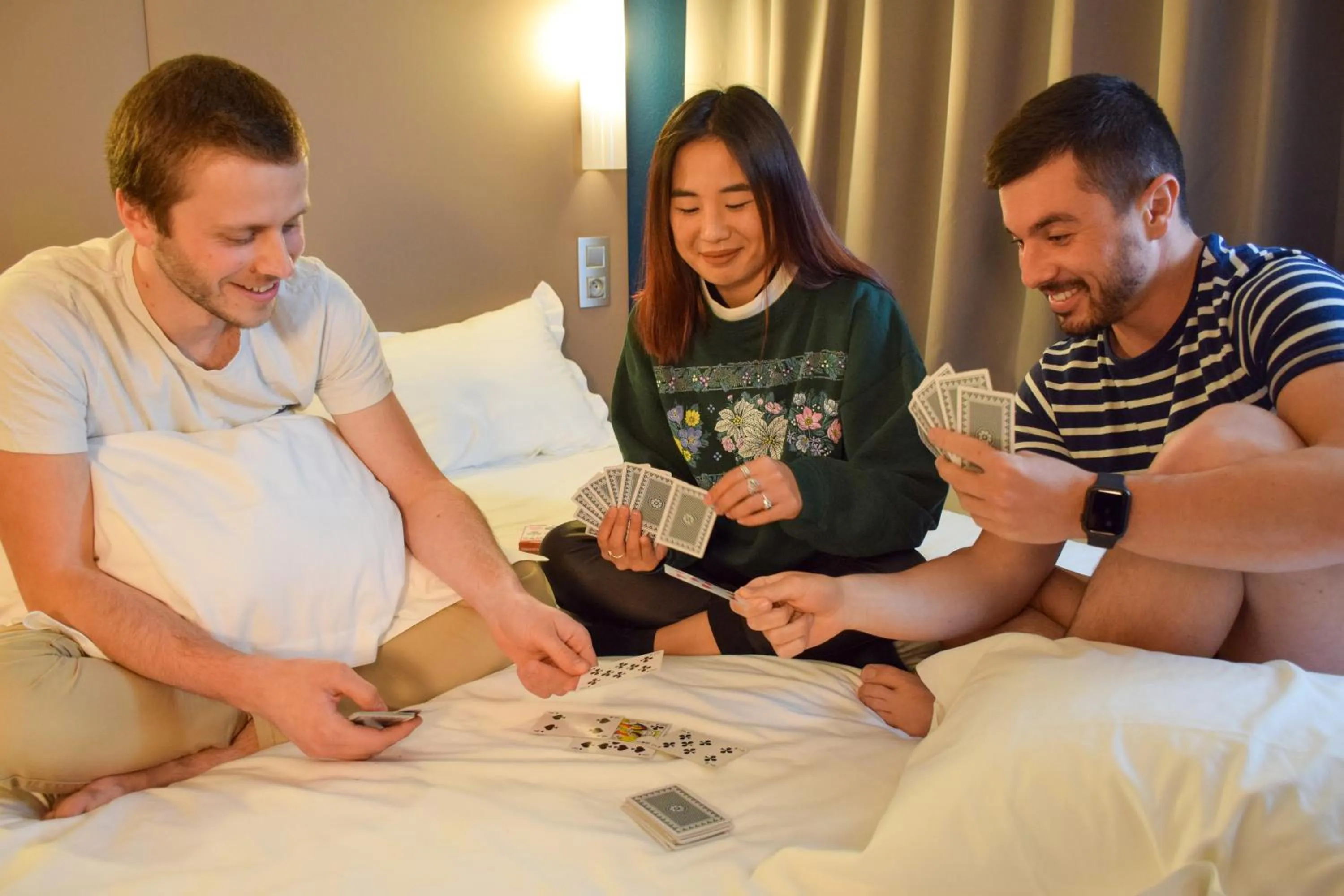 Family Room with Three Single Beds and One Bunk Bed in Campanile Millau