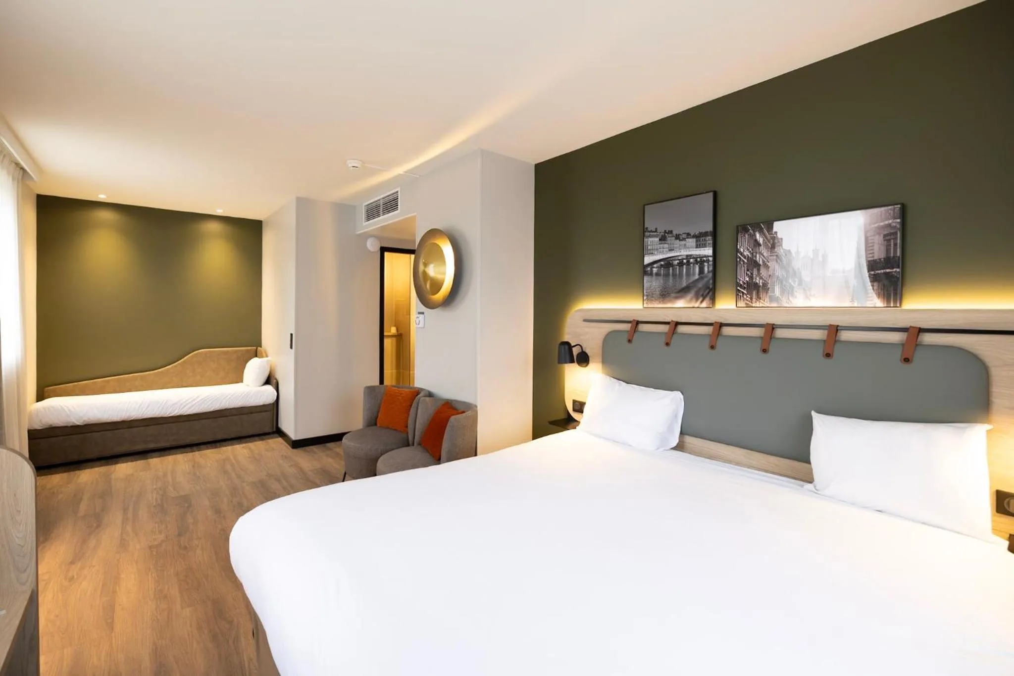 Quadruple Room with One Double Bed and Two Single Beds or Sofa Bed in Campanile PRIME Lyon Centre Gare Part-Dieu