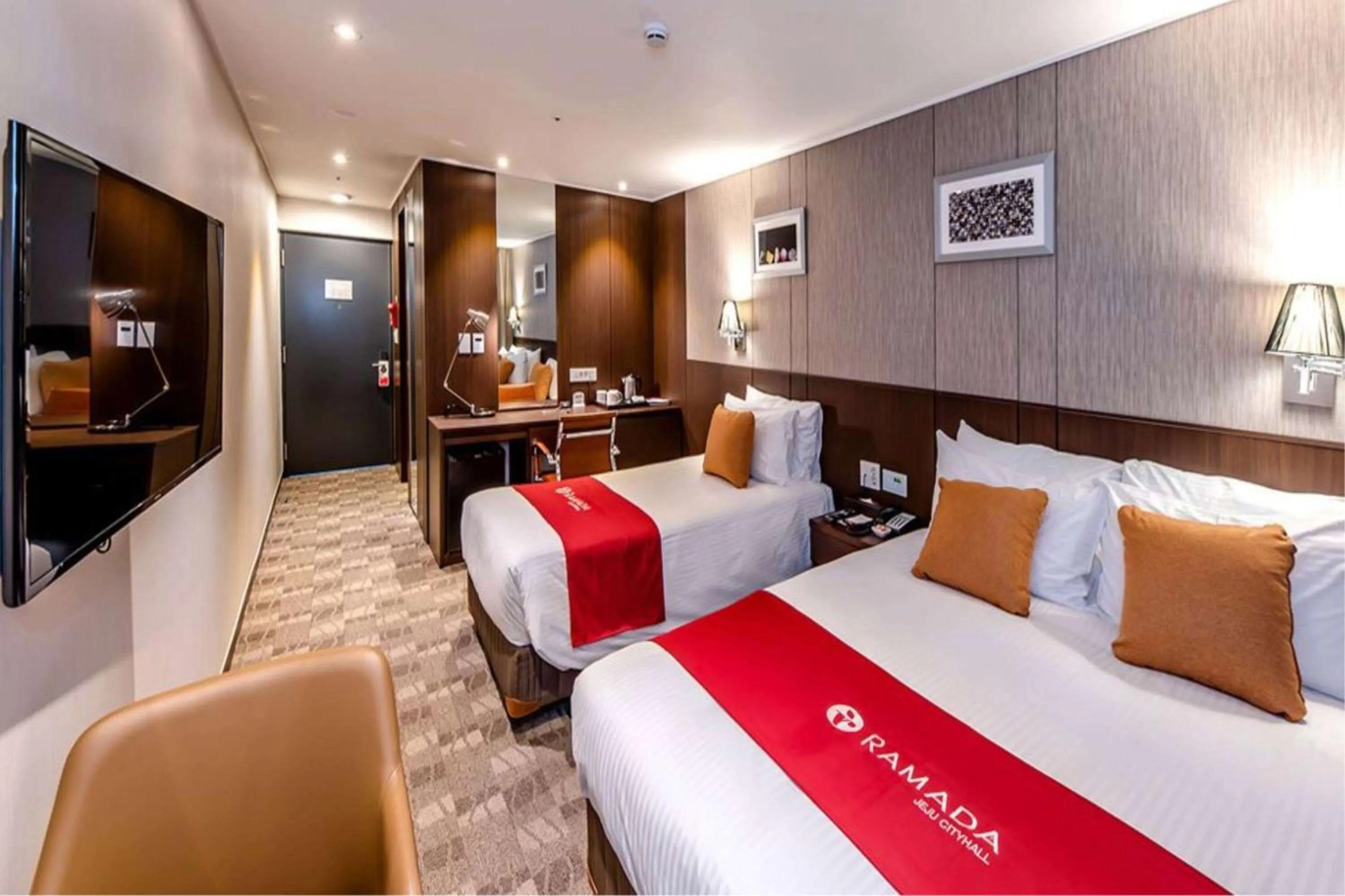 Deluxe Room with One Double Bed and One Single Bed - Non-Smoking in Ramada by Wyndham Jeju City Hall
