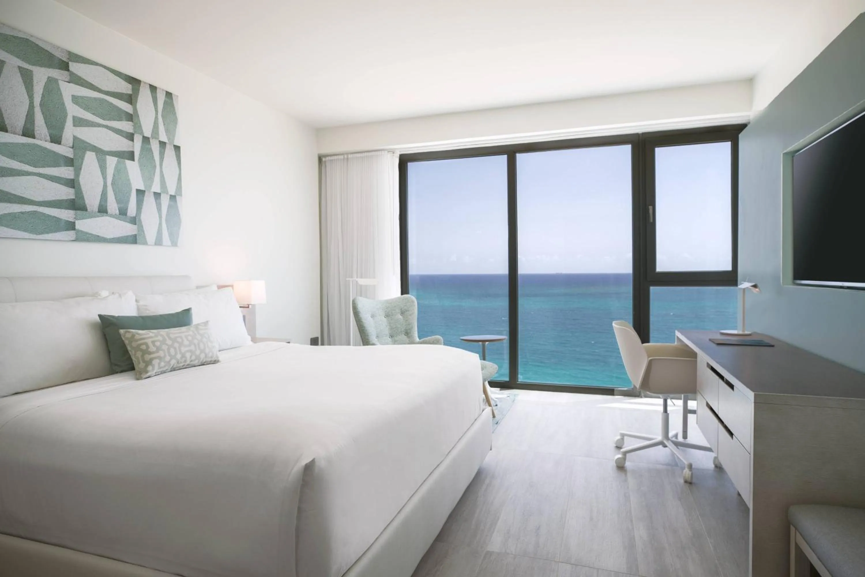 One-Bedroom Deluxe King Suite with Sofa Bed and Partial Ocean View in La Concha Resort, Puerto Rico, Autograph Collection