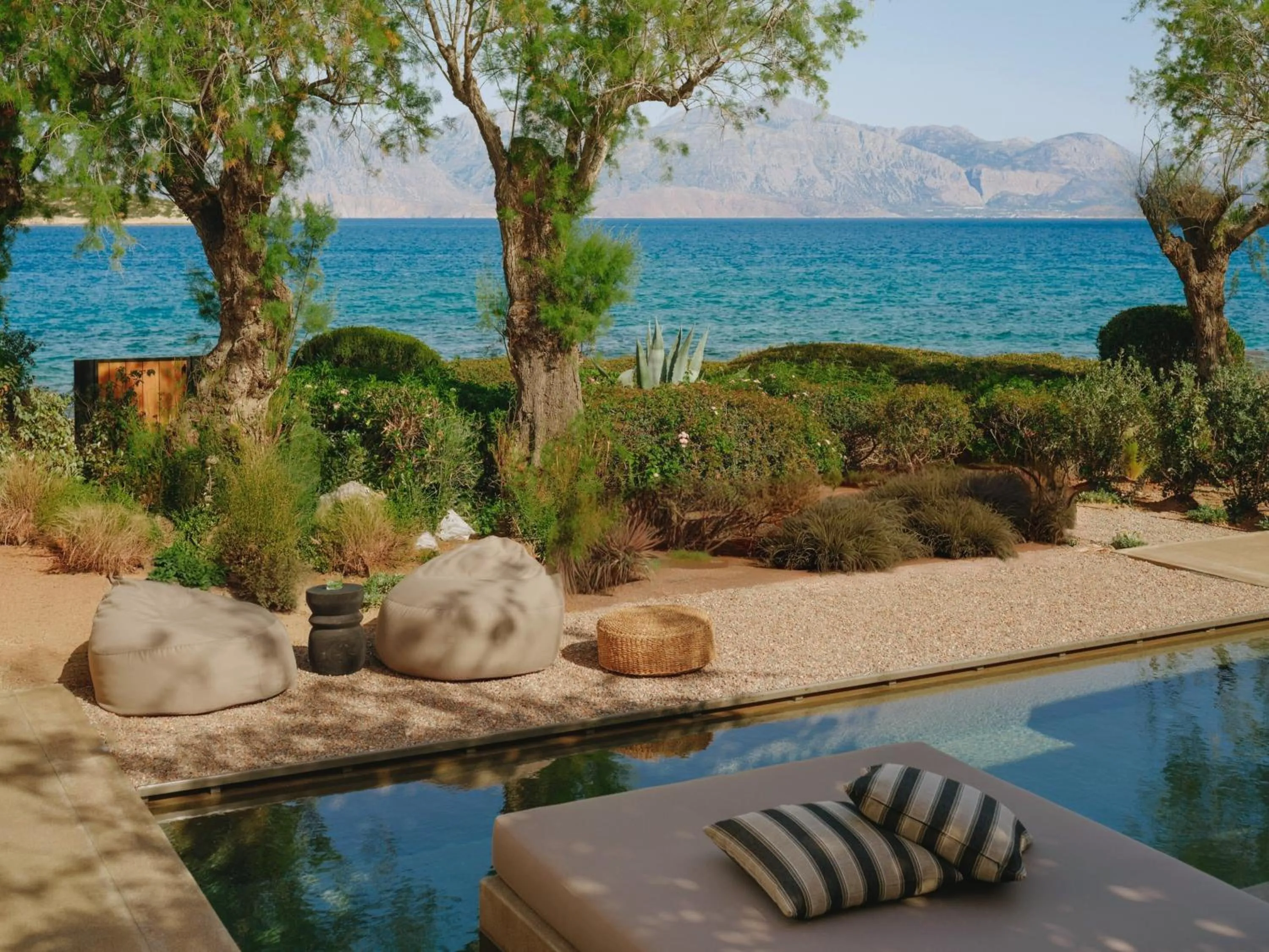 Superior Seafront Bungalow with Private Pool in Minos Beach Art Hotel, a Member of Design Hotels