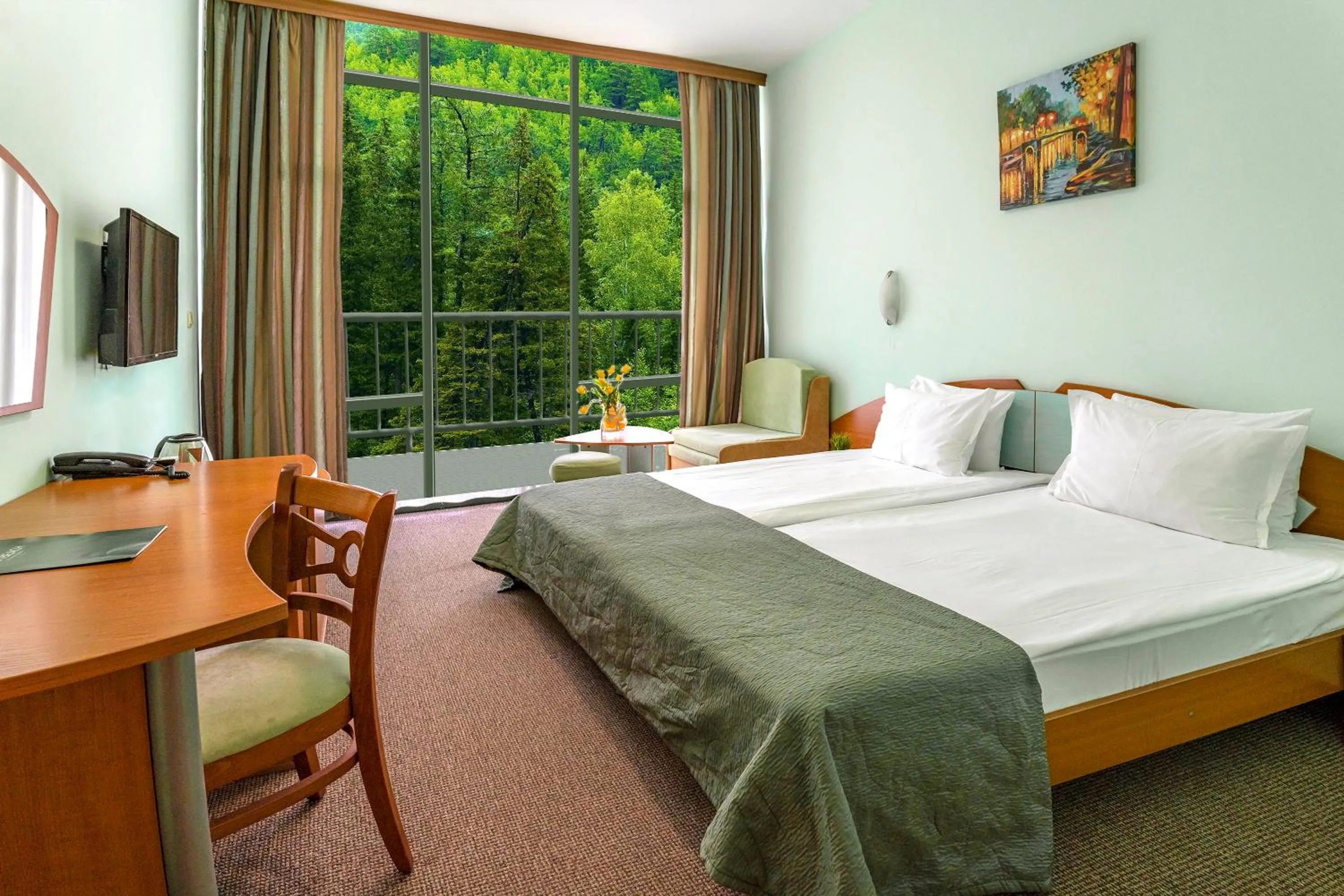 Twin Room with Balcony and Park View - Free Beach Package in Palm Beach Hotel - All Inclusive with Free beach package & Private Beach