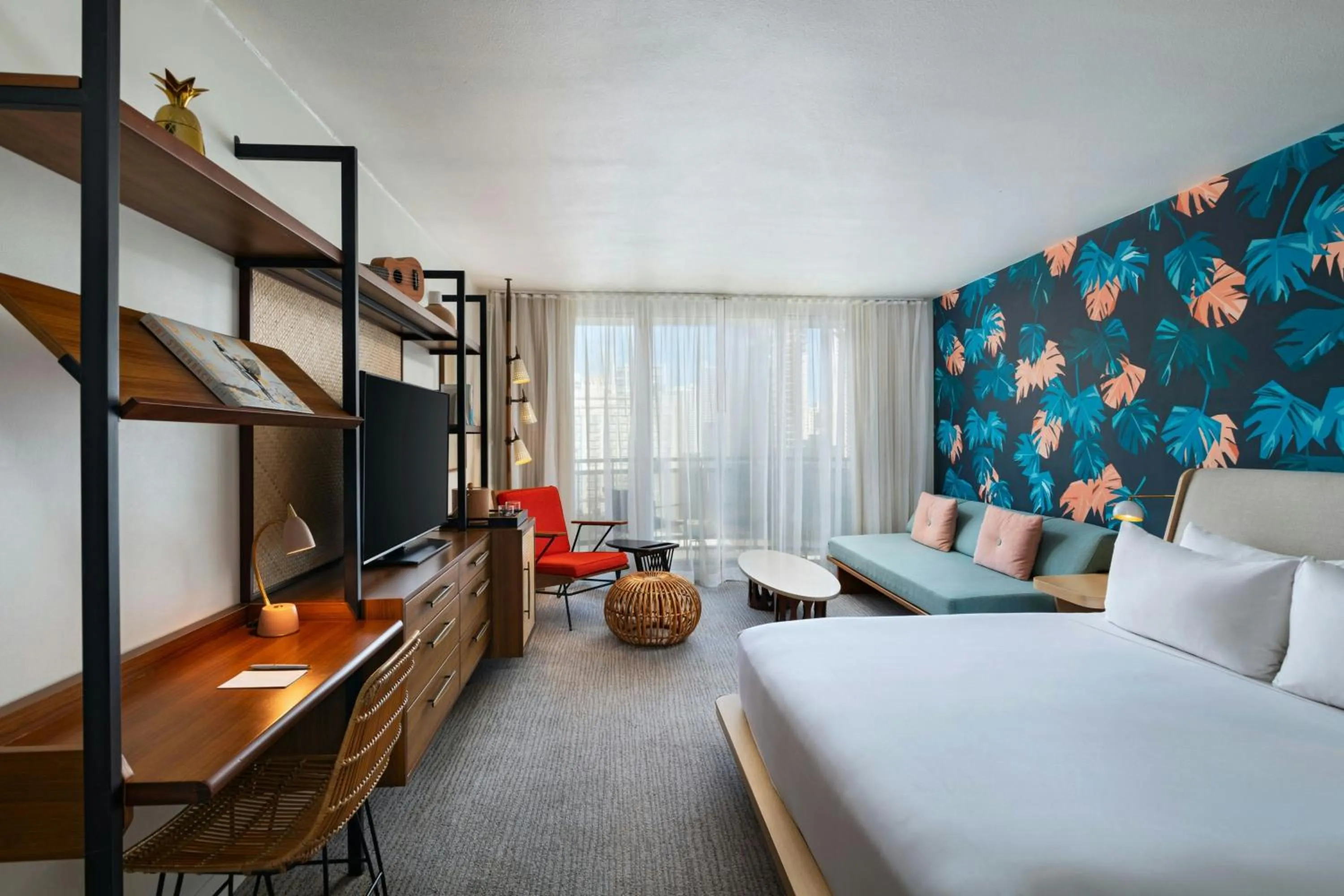 King Room with Waikiki Skyline View - High Floor in The Laylow Waikiki, Autograph Collection