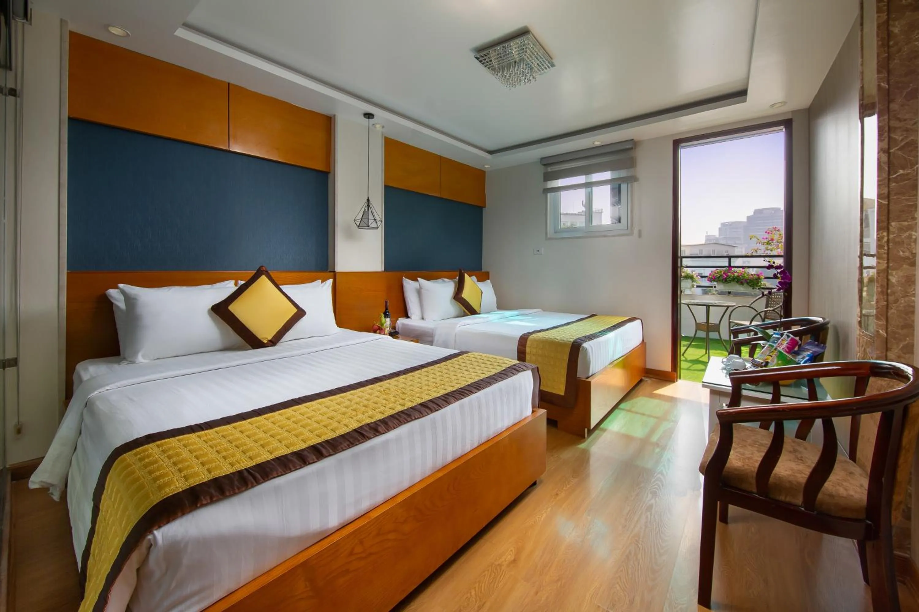 Family Room with Balcony in Hanoi Lotus Boutique Hotel