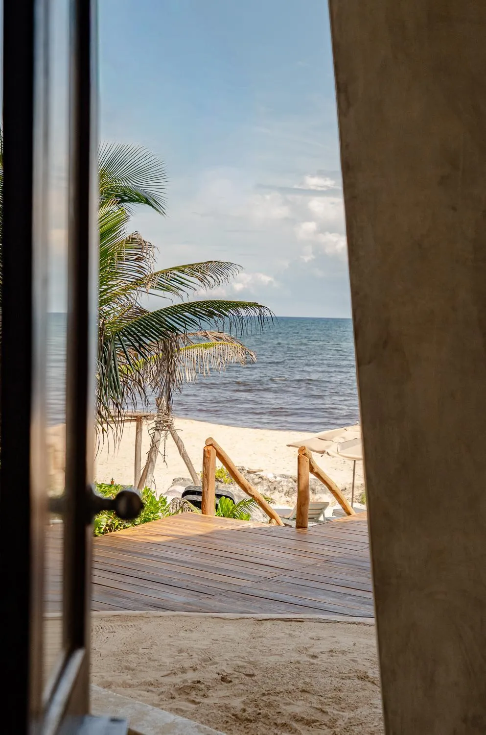 Room with Partial Ocean View 1 king bed and 1 double bed  in La Posada del Sol Boutique Hotel Tulum