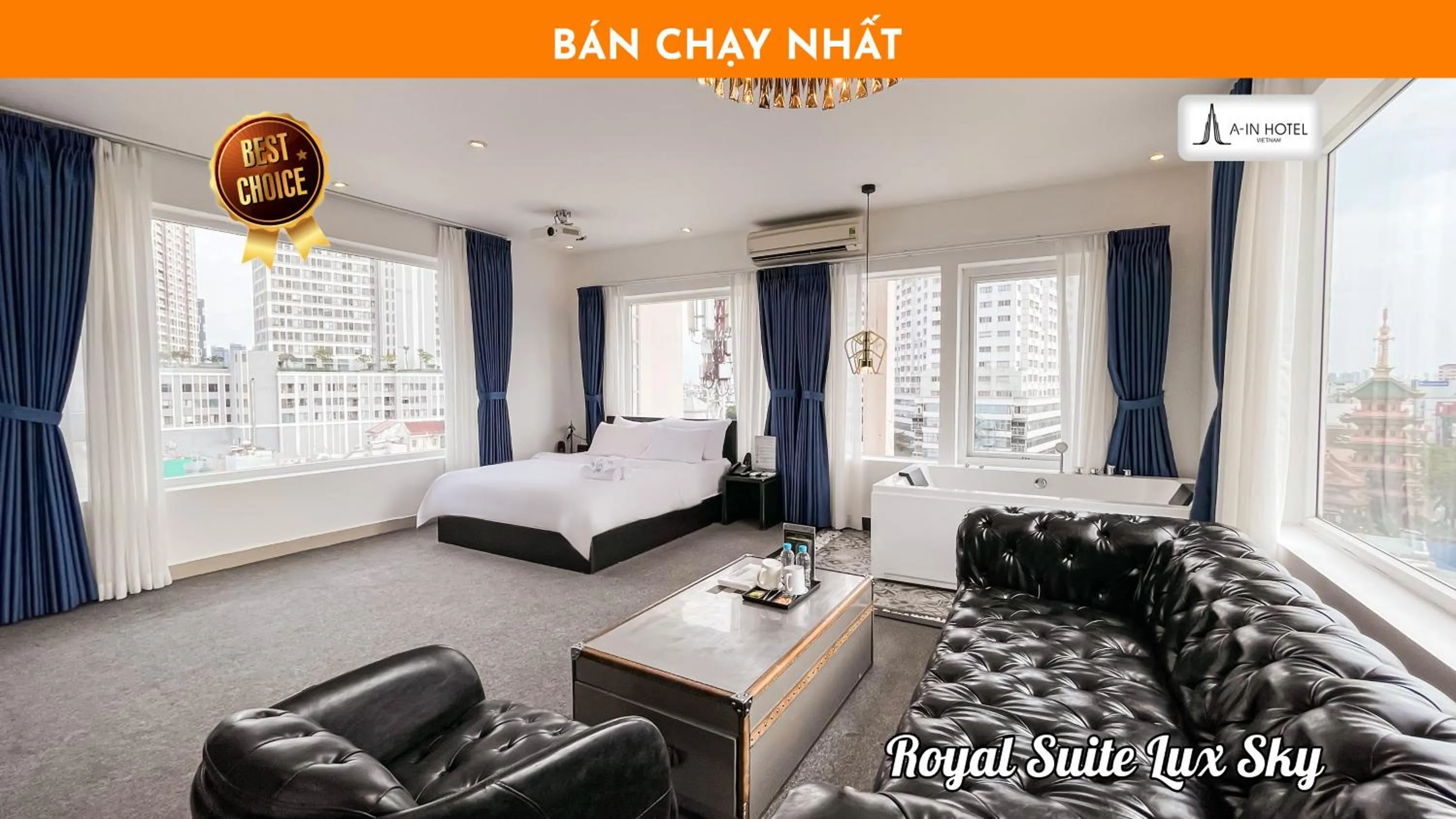 Royal Suite Lux Sky with Jacuzzi, Rooftop, City View in A In Hotel Riverside