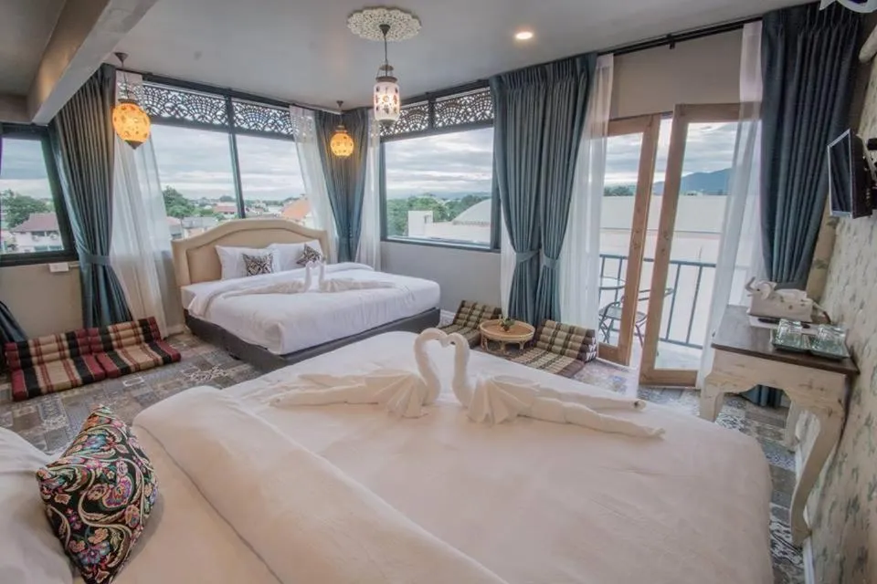Rooftop Quadruple Room with Balcony in Sridonchai Heritage, Night Bazaar Chiang Mai