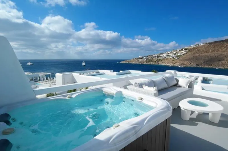 Outdoor Hot Tub Classic Room  in Petasos Beach Resort & Spa - Small Luxury Hotels of the World