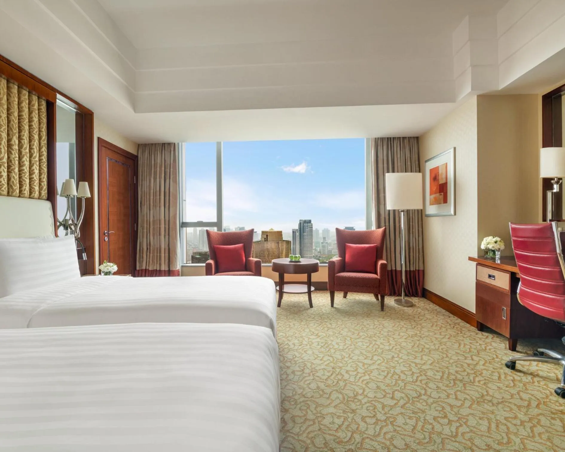 Horizon Twin Room with River View - single occupancy in Shangri-La Ningbo - The Three Rivers Intersection