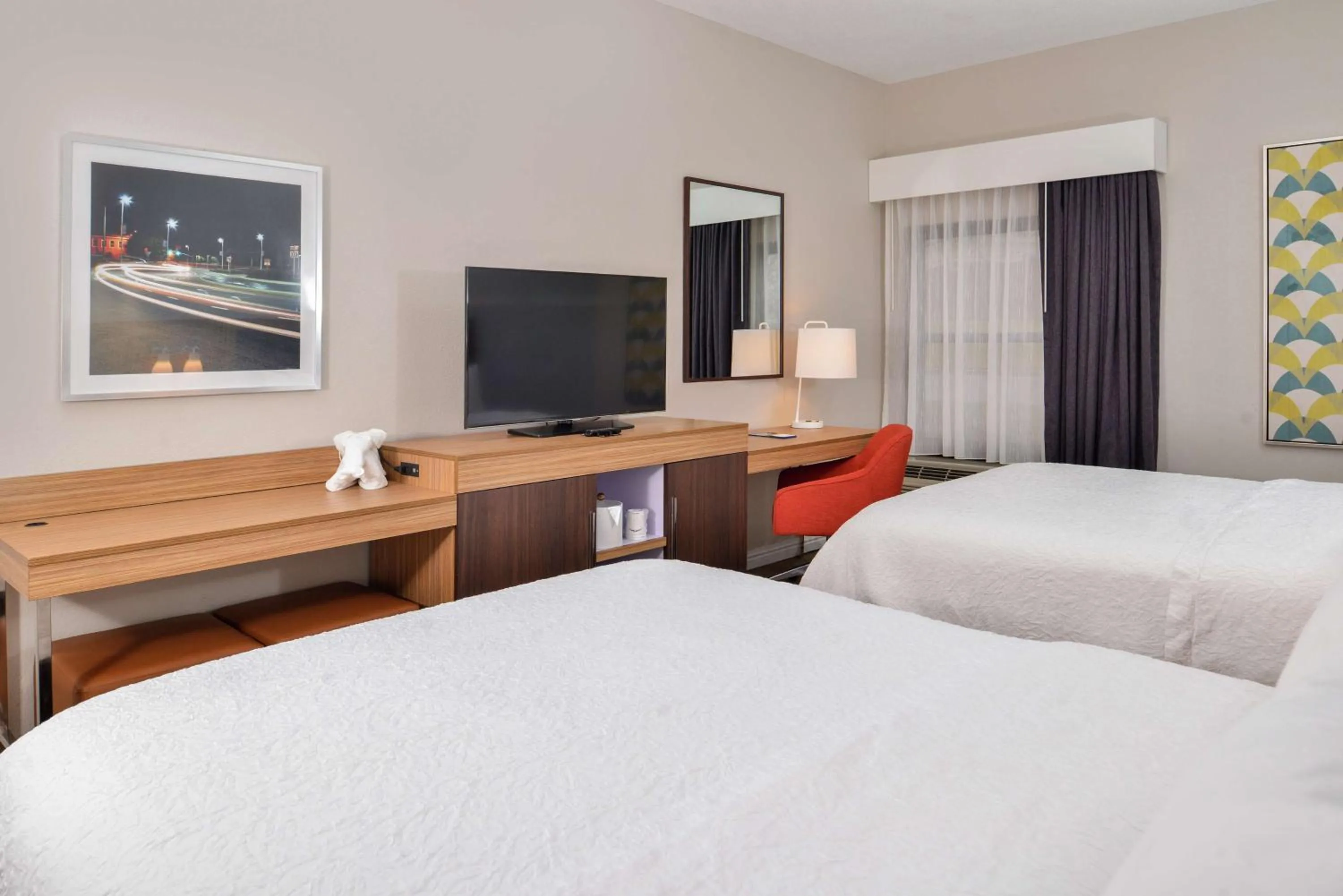 Queen Room with Two Queen Beds - Hearing Access/Non-Smoking in Hampton Inn Raleigh Clayton I-40 Garner