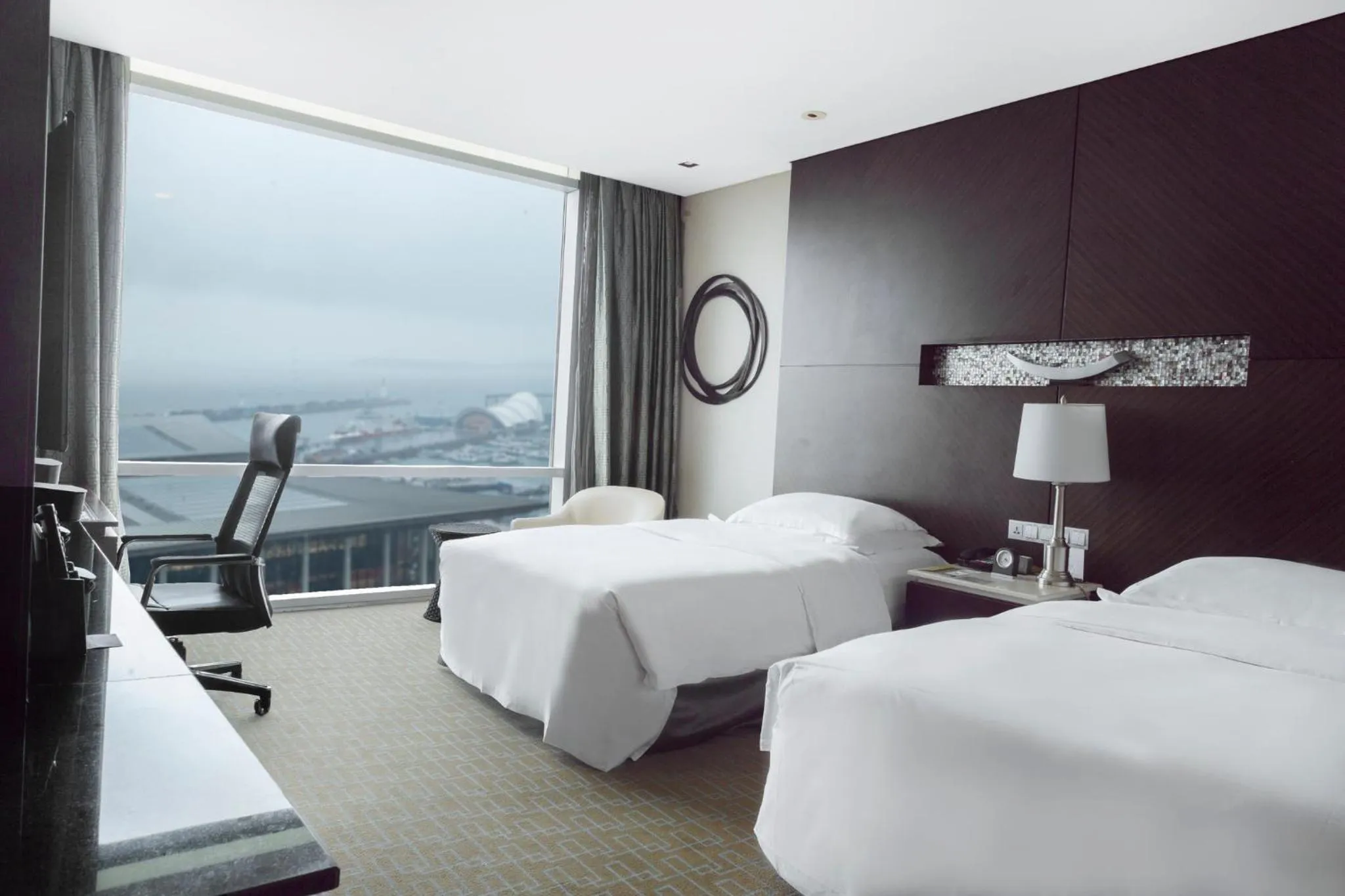 Club Twin Room with Ocean View Including Club Lounge benefits (afternoon tea and evening cocktails) + first round mini bar in InterContinental Qingdao by IHG l Inside the Olympic Sailing Center l May Fourth Square
