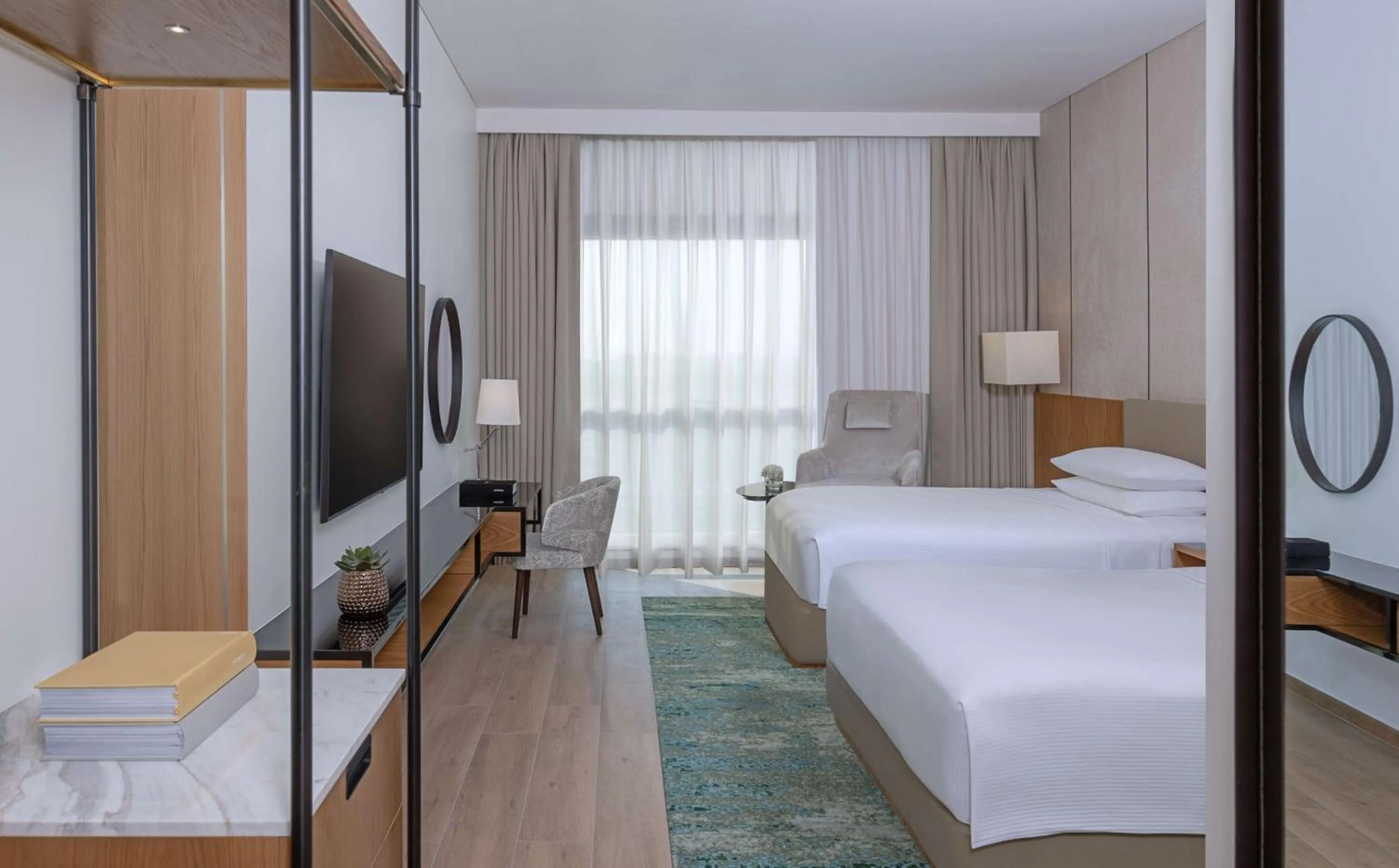 Twin Room with Pool View in Hyatt Regency Oryx Doha