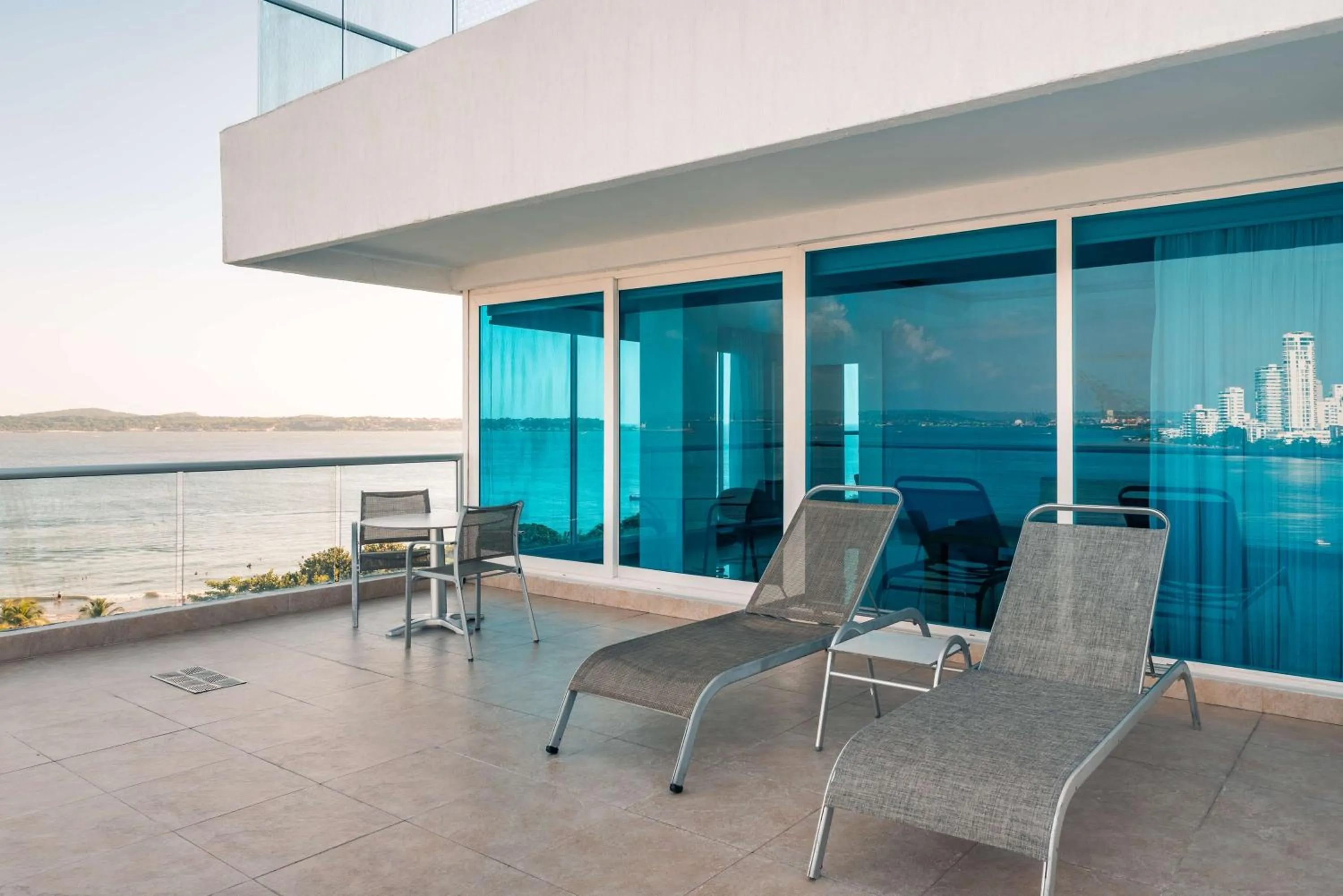 Two Queen Beds Corner Suite with City /Ocean View in Hilton Cartagena