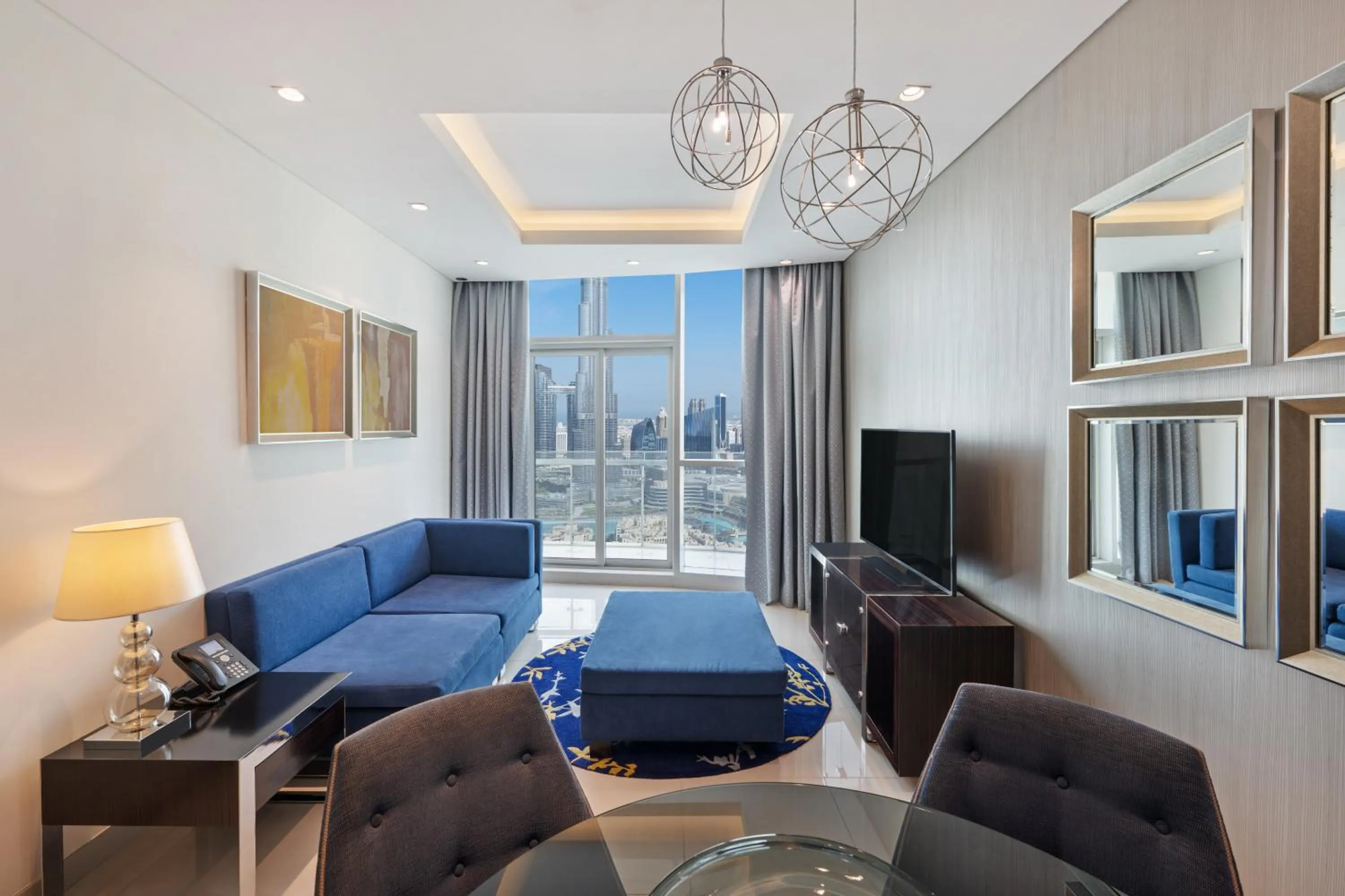 Two Bedroom Suite with Private Balcony - Burj Khalifa View in DAMAC Maison Distinction