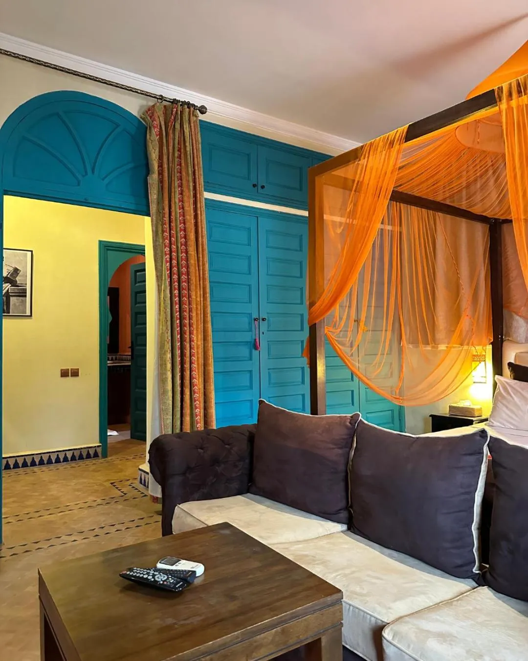 Deluxe Family Suite sliding doors in Palais Riad Berbère