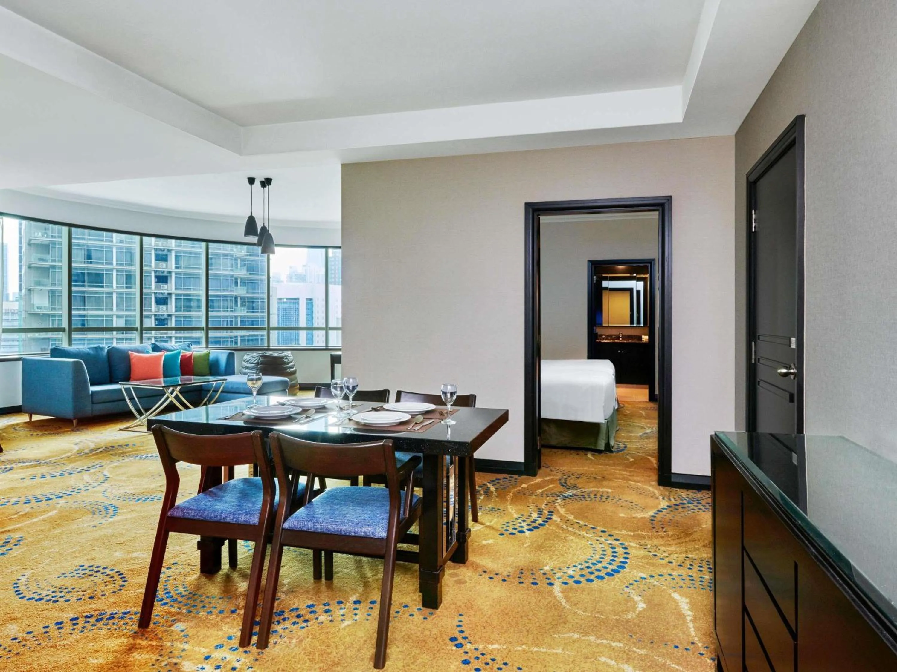 Two-Bedroom Apartment with One King Bed and Two Single Beds in Pullman Kuala Lumpur City Centre Hotel & Residences