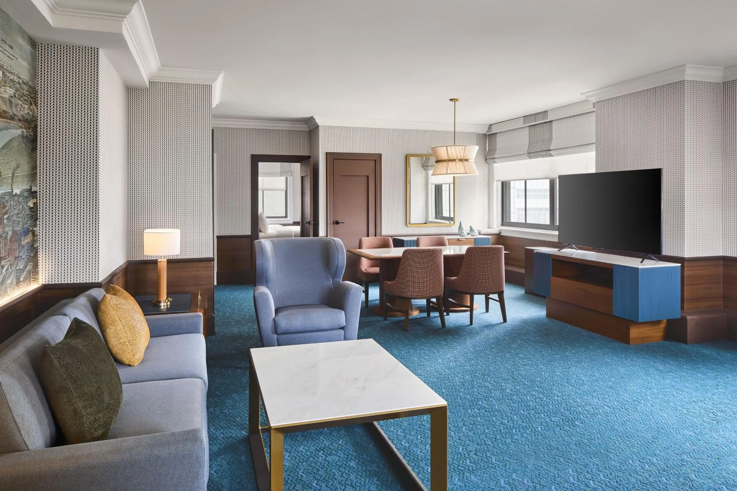 One-Bedroom King Suite with Sofa Bed and City View in Renaissance Cleveland Hotel