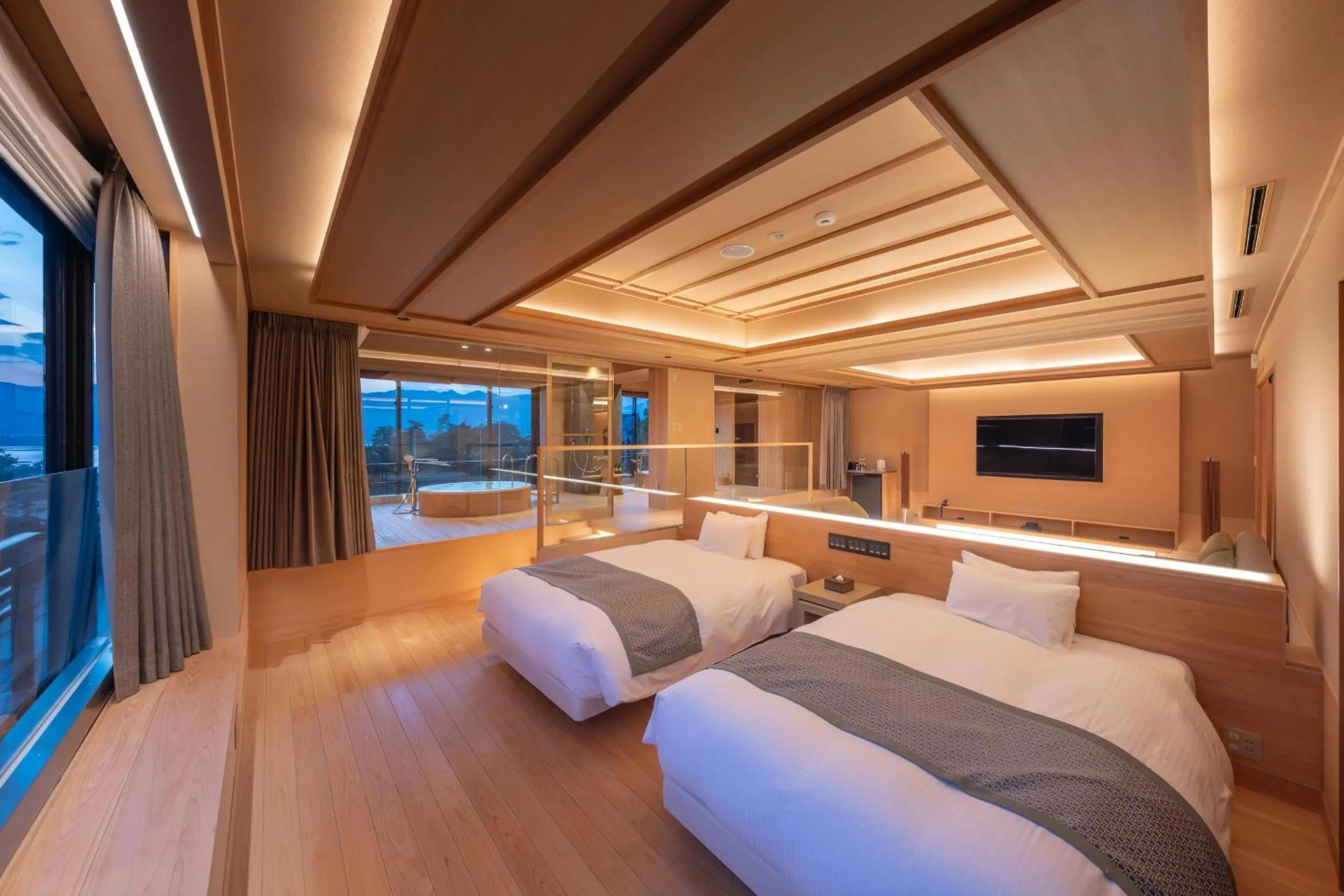 Deluxe Queen Room with Two Queen Beds in Miyajima Grand Hotel Arimoto