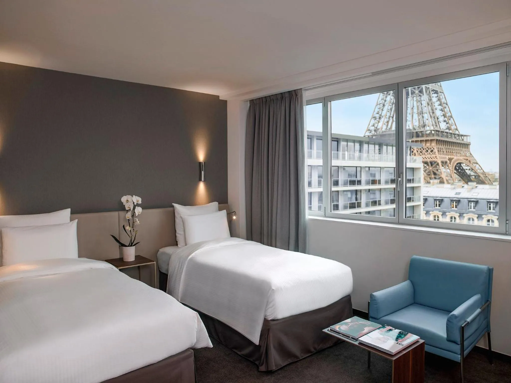 Superior Twin Room with Eiffel Tower View in Pullman Paris Tour Eiffel