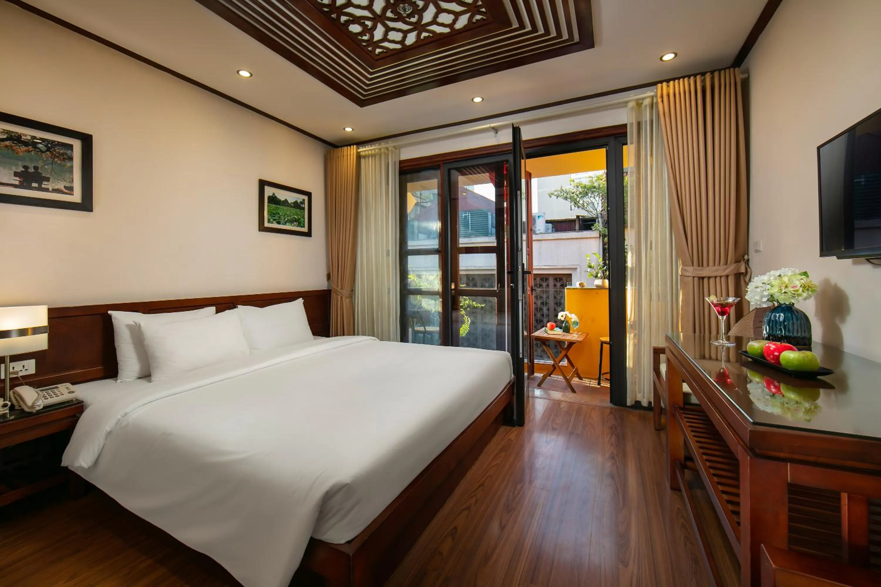 Historical Double Room with Balcony in Hanoi Nostalgia Hotel & Spa