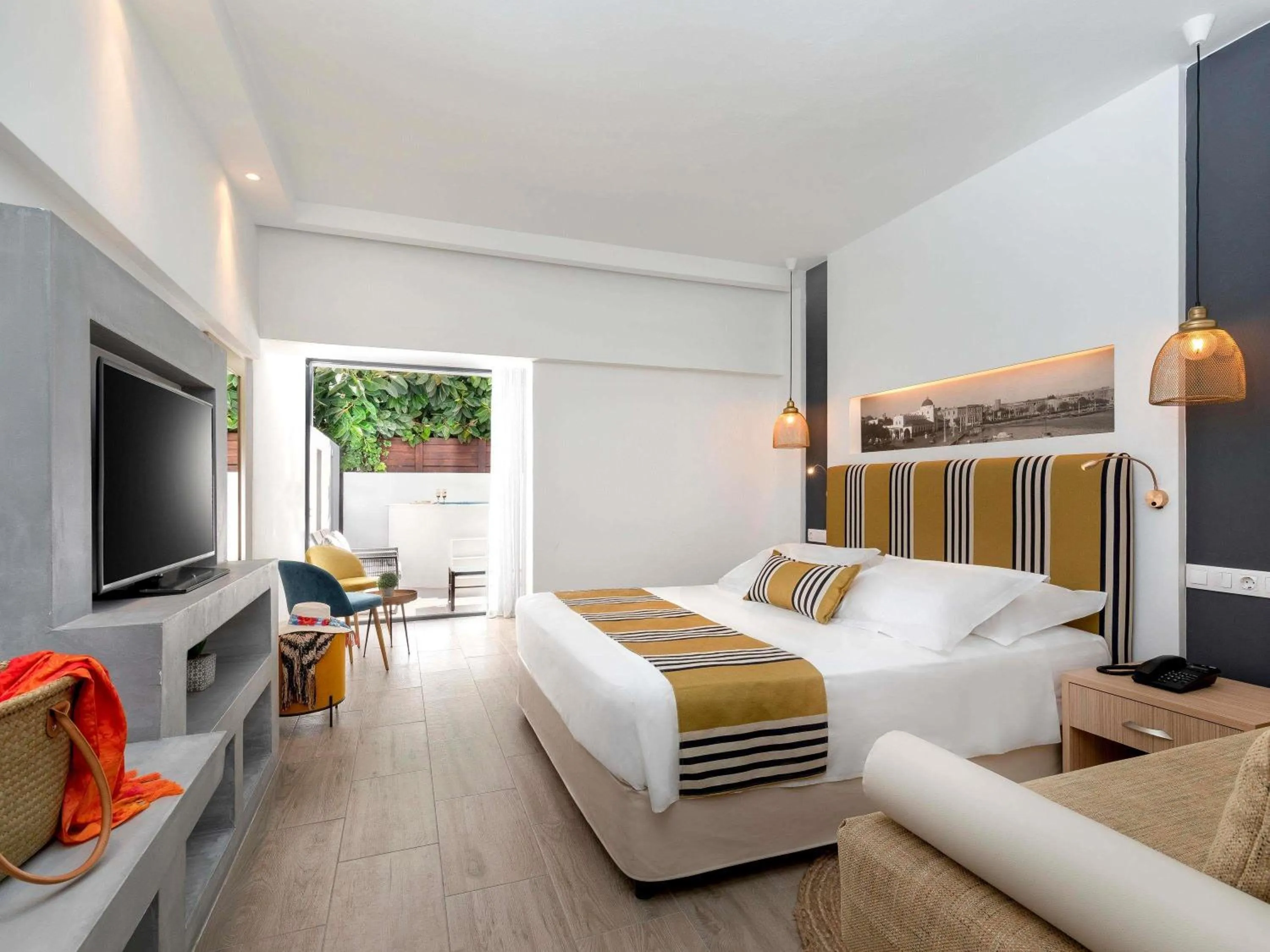 Junior Suite with 1 Kingsize bed, single Sofa bed and terrace with private pool  in Mercure Rhodes Alexia Hotel & Spa