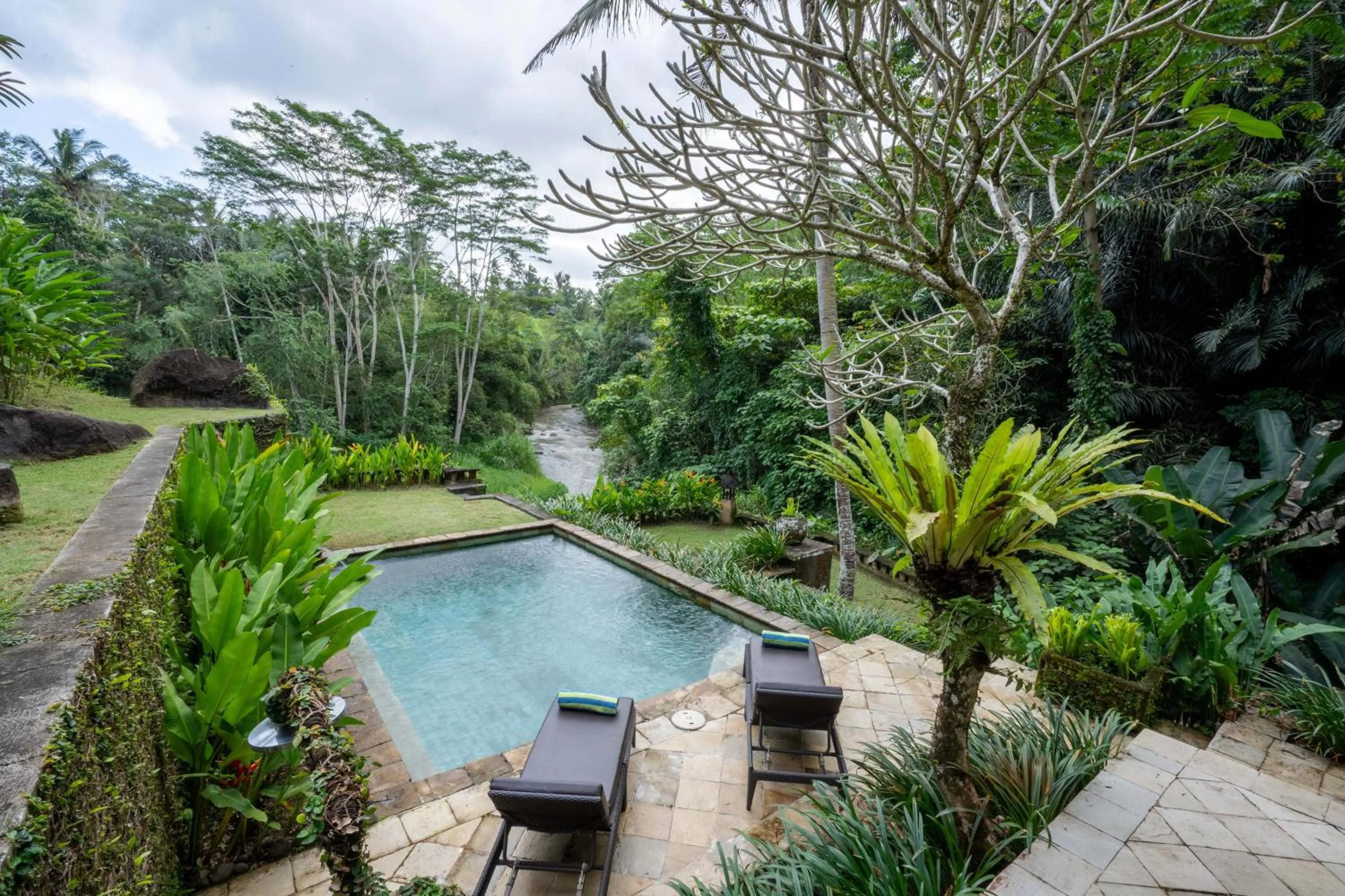 Royal Two-Bedroom Duplex Pool Villa with River View in Villa Semana Resort Ubud