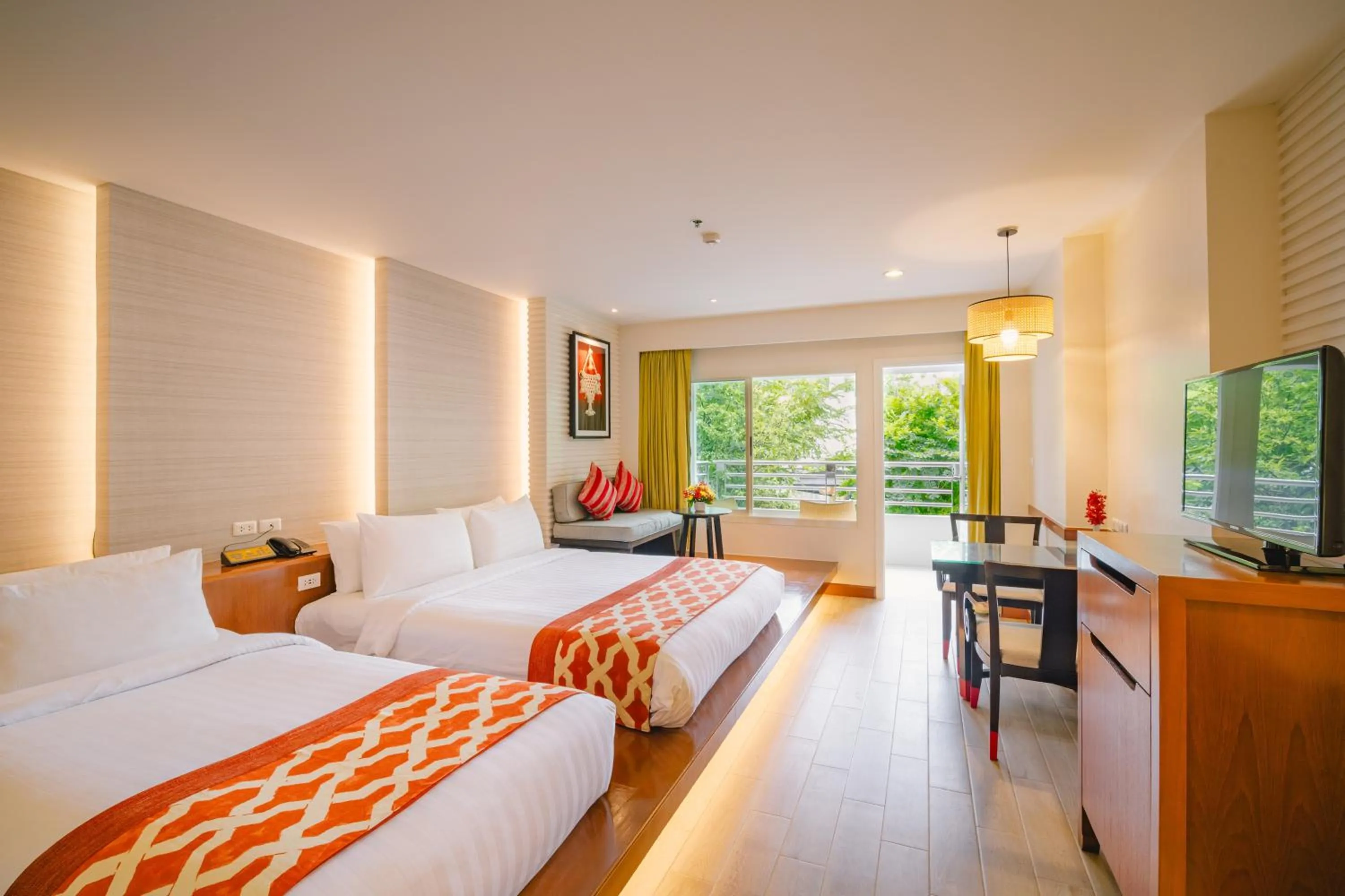 Premier Deluxe 2 Adult 2 Child - Pool View 1 Queen 1 Single in The Royal Paradise Hotel & Spa - SHA Extra Plus