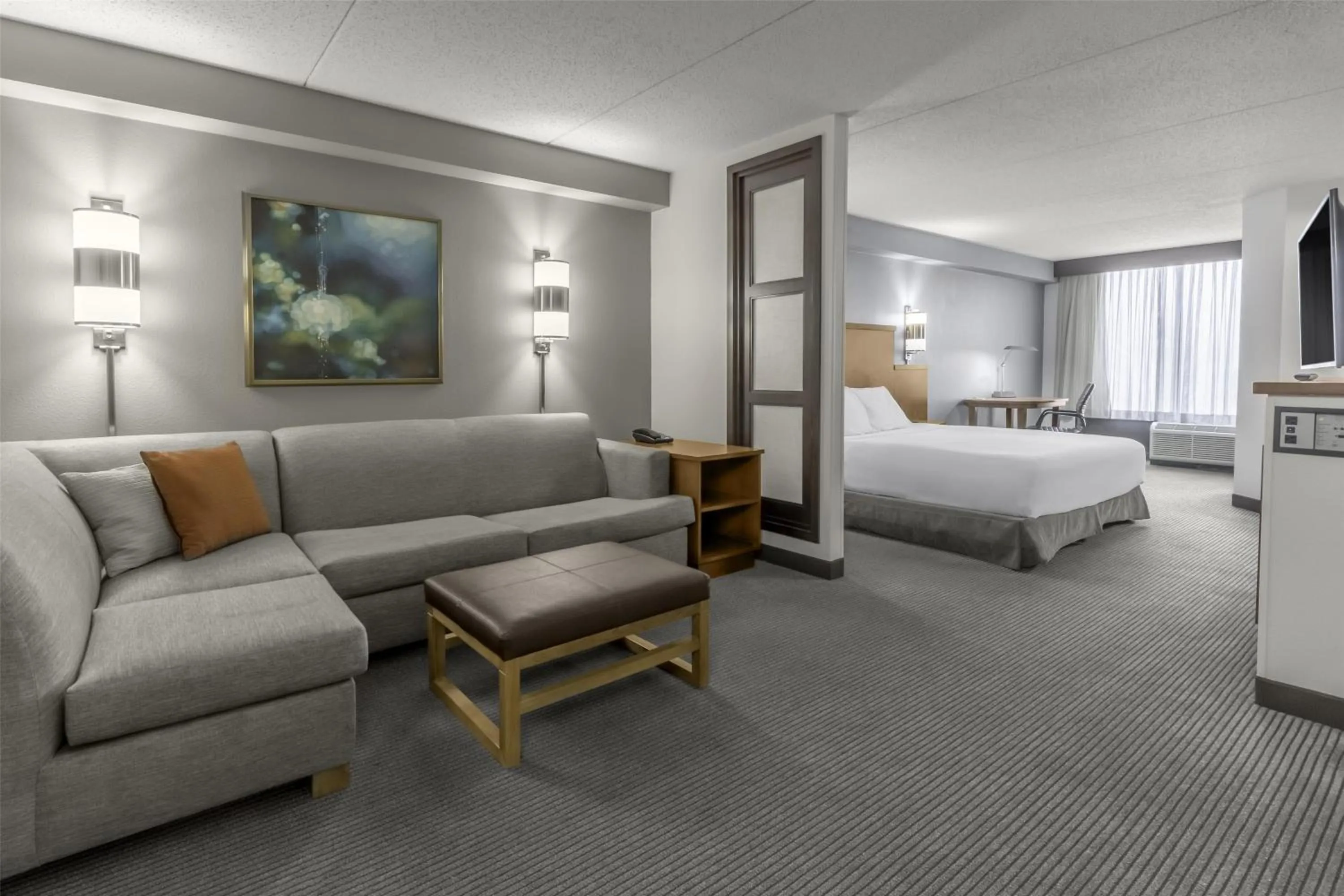 King Room with Sofa Bed and Roll-In Shower - Disability Access in Hyatt Place Charlotte Airport Billy Graham Parkway