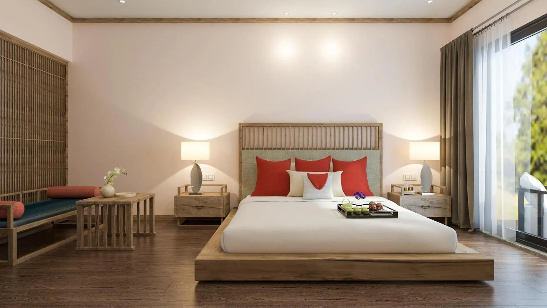 Family Bungalow with Bunk Bed and Ocean View in Sandy Beach Non Nuoc Resort