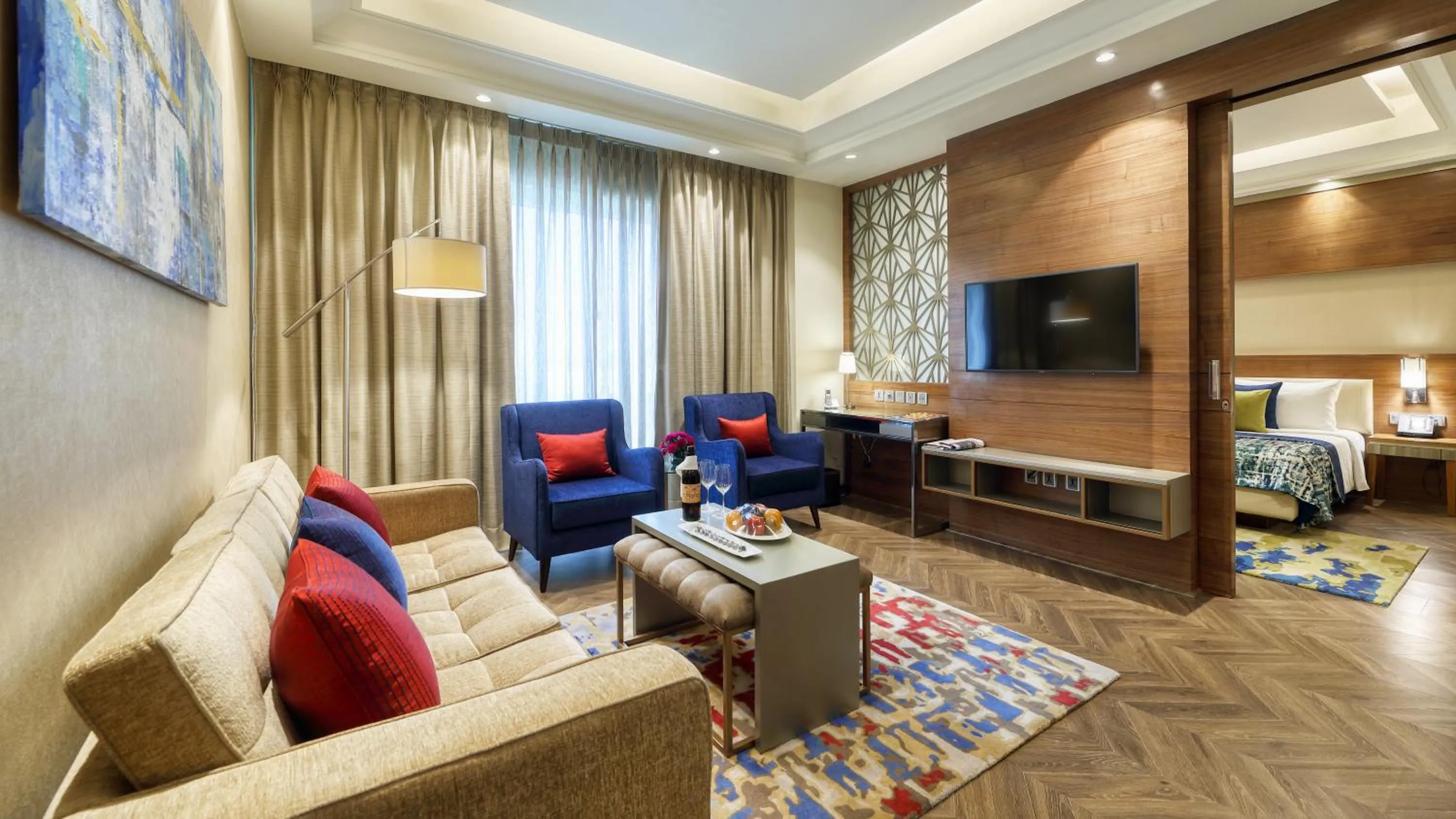 Executive Suite with Happy Hours (1+1 ;only applicable for IMFL not all the Brand at the bar) and 20% Discount on F&B - single occupancy in Ramada Gurgaon Central