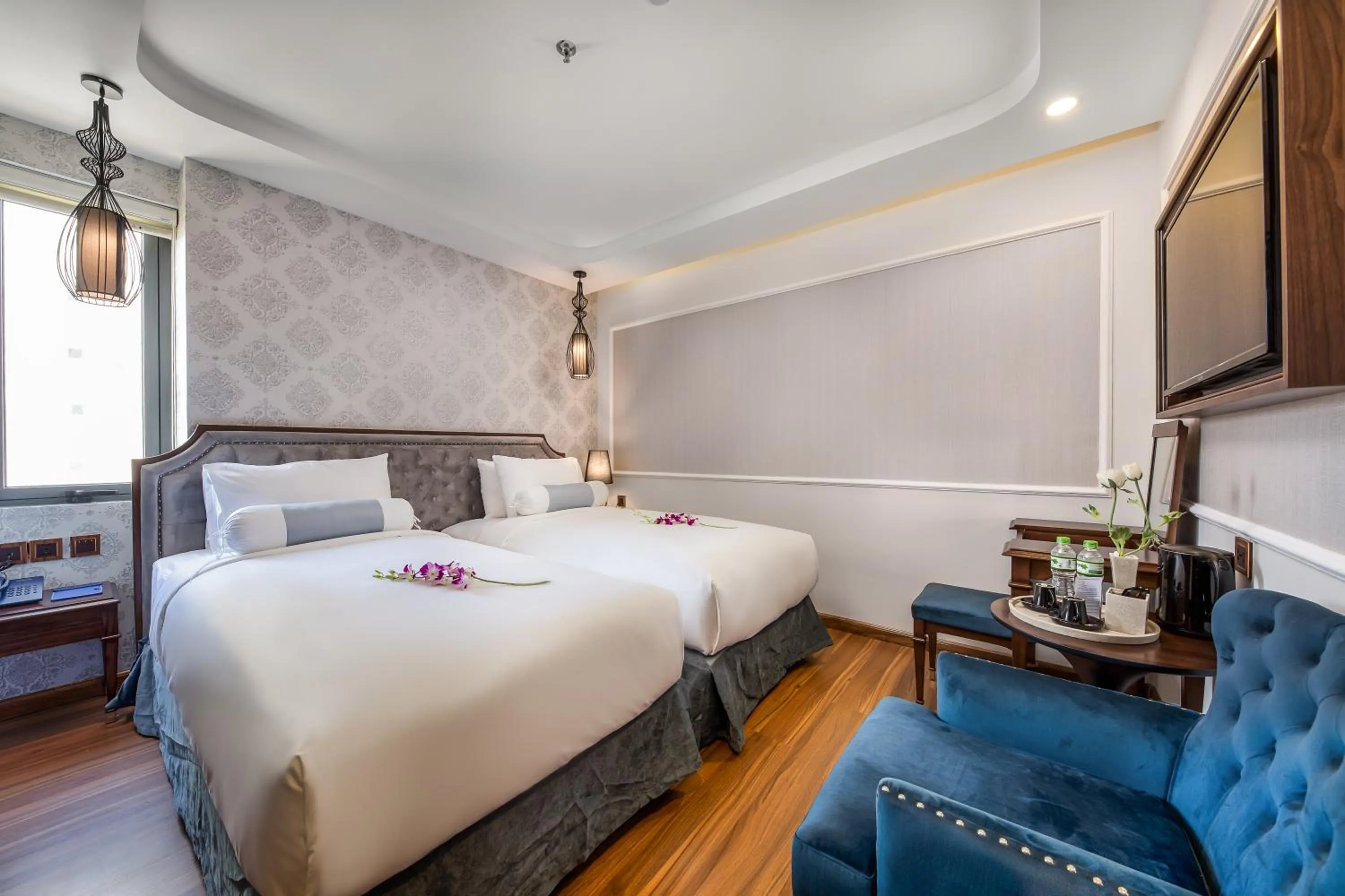 Superior Twin Room with Small Window City View in Halina Hotel and Apartment