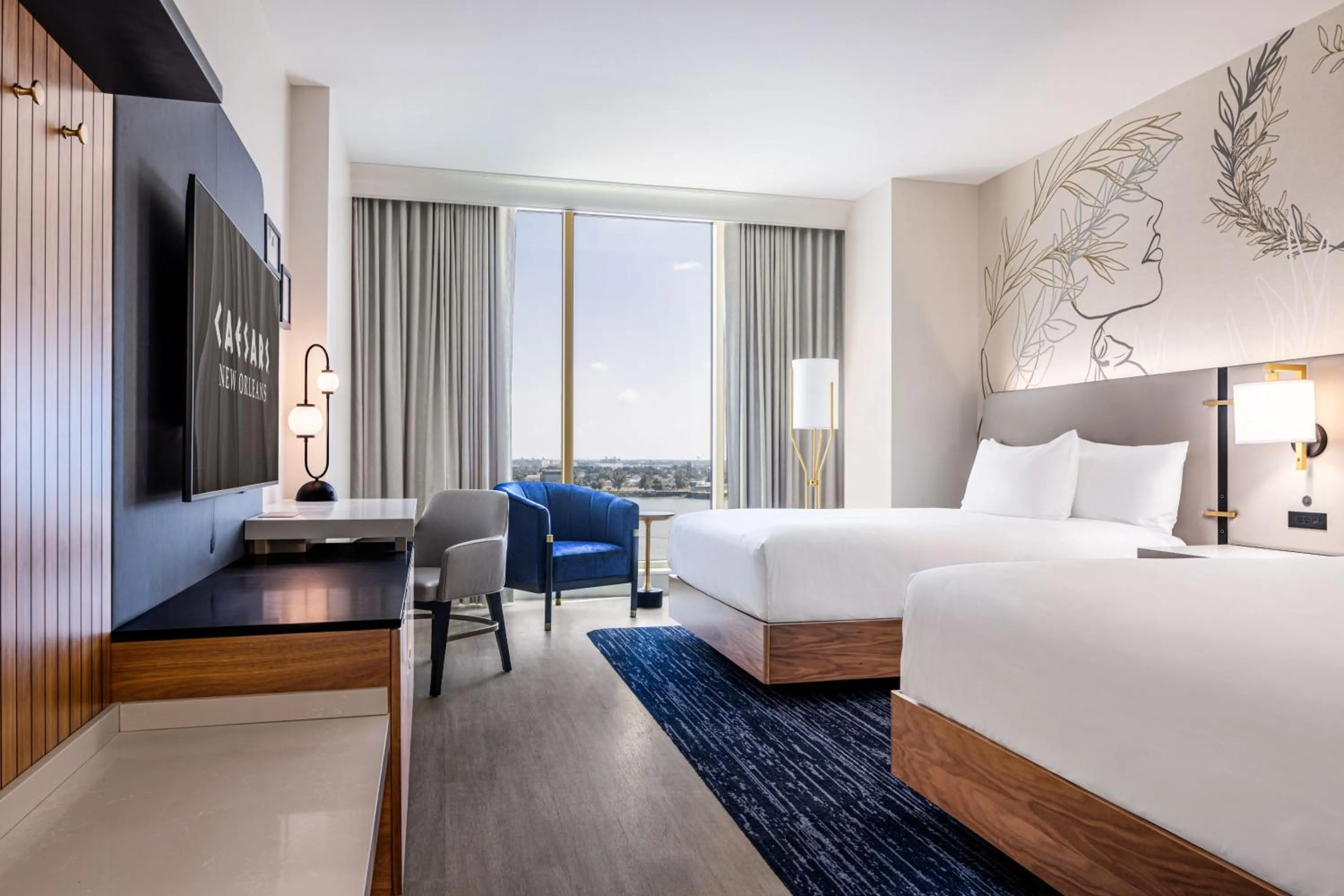 Caesars Luxury Room, 2 Queens, City View 	 in Caesars New Orleans, A Caesars Destination