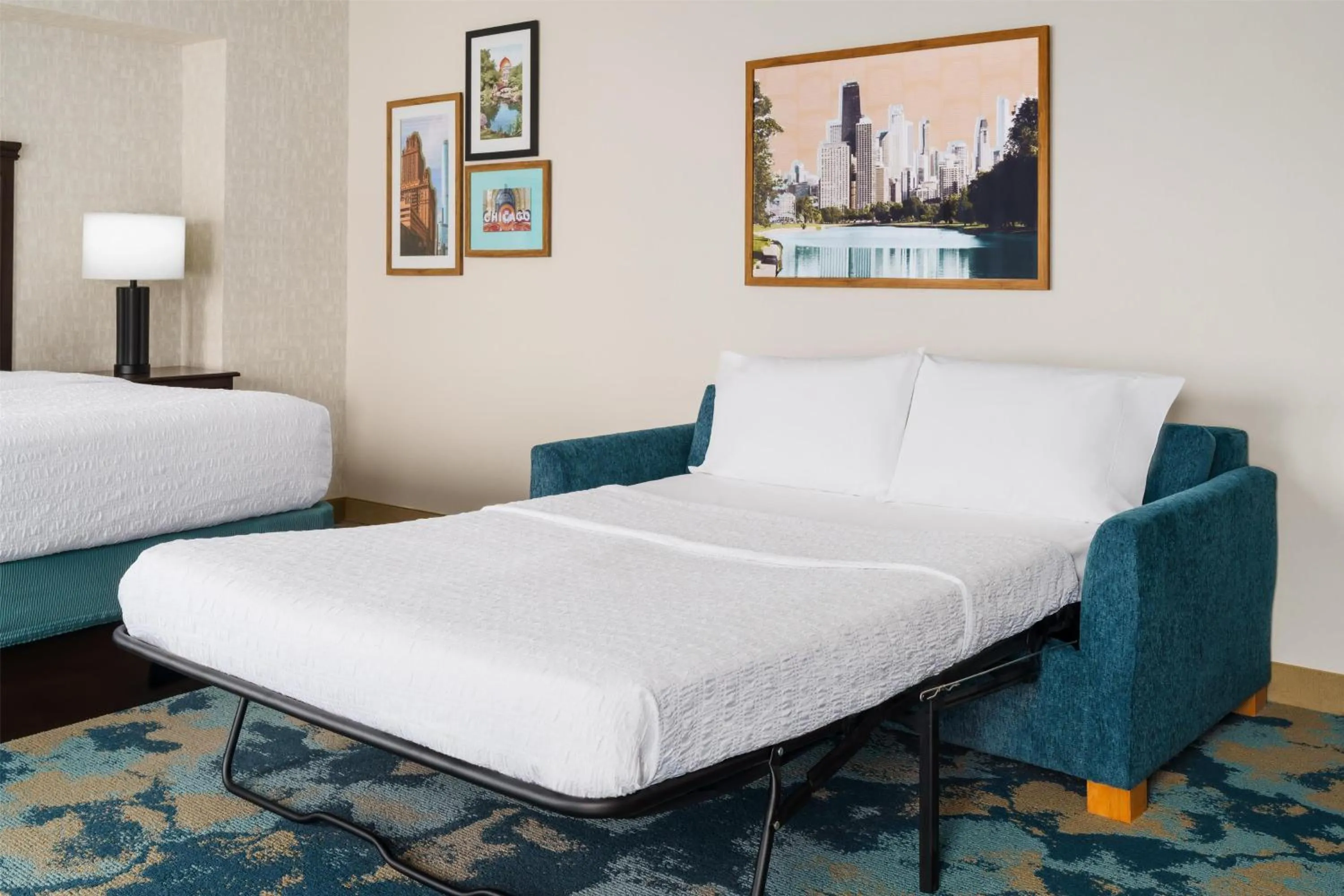 King Room with Sofa Bed and Study - Non-Smoking in Hampton Inn Chicago-Midway Airport