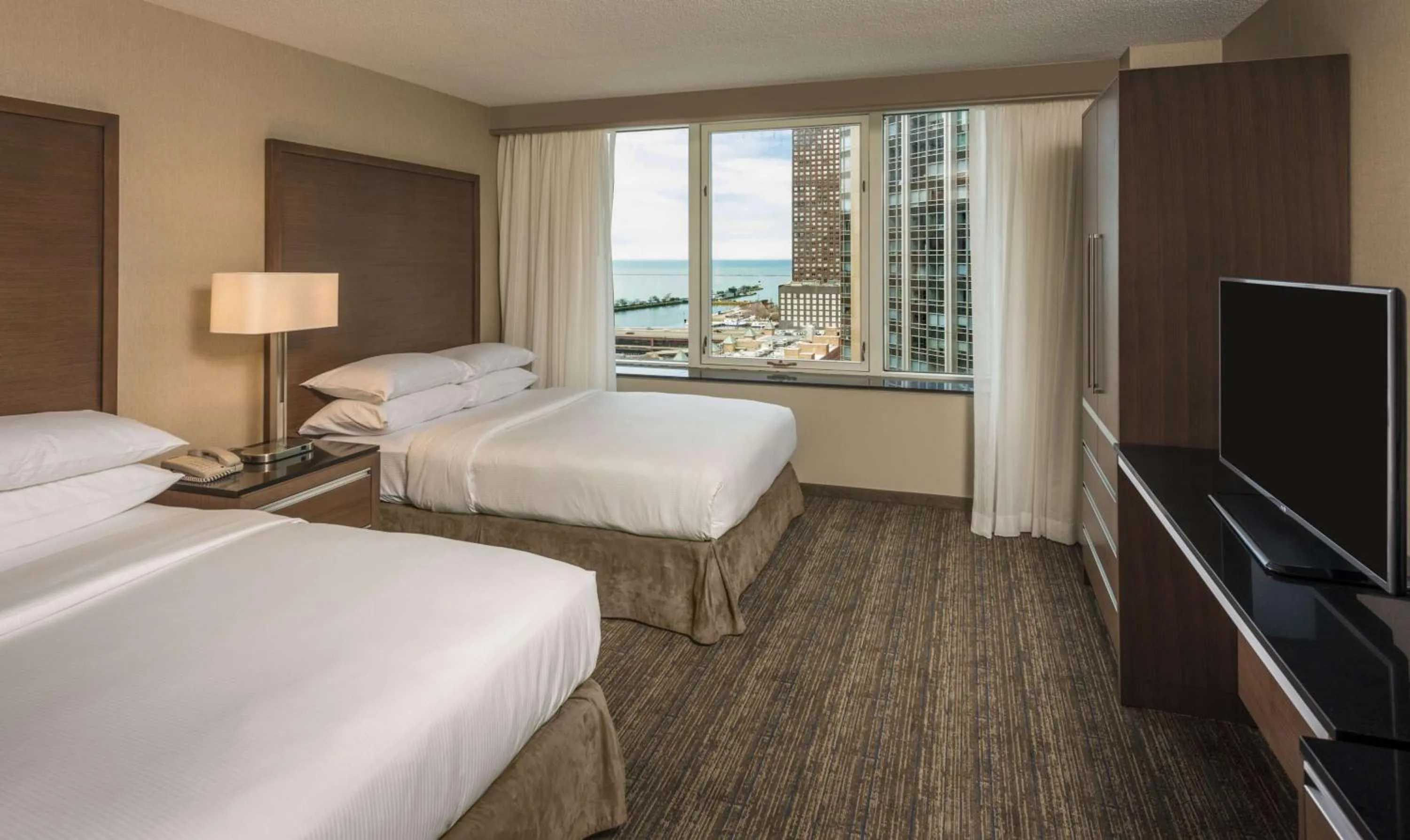Suite with Two Double Beds - High Floor/Lake View in Embassy Suites by Hilton Chicago Downtown Magnificent Mile