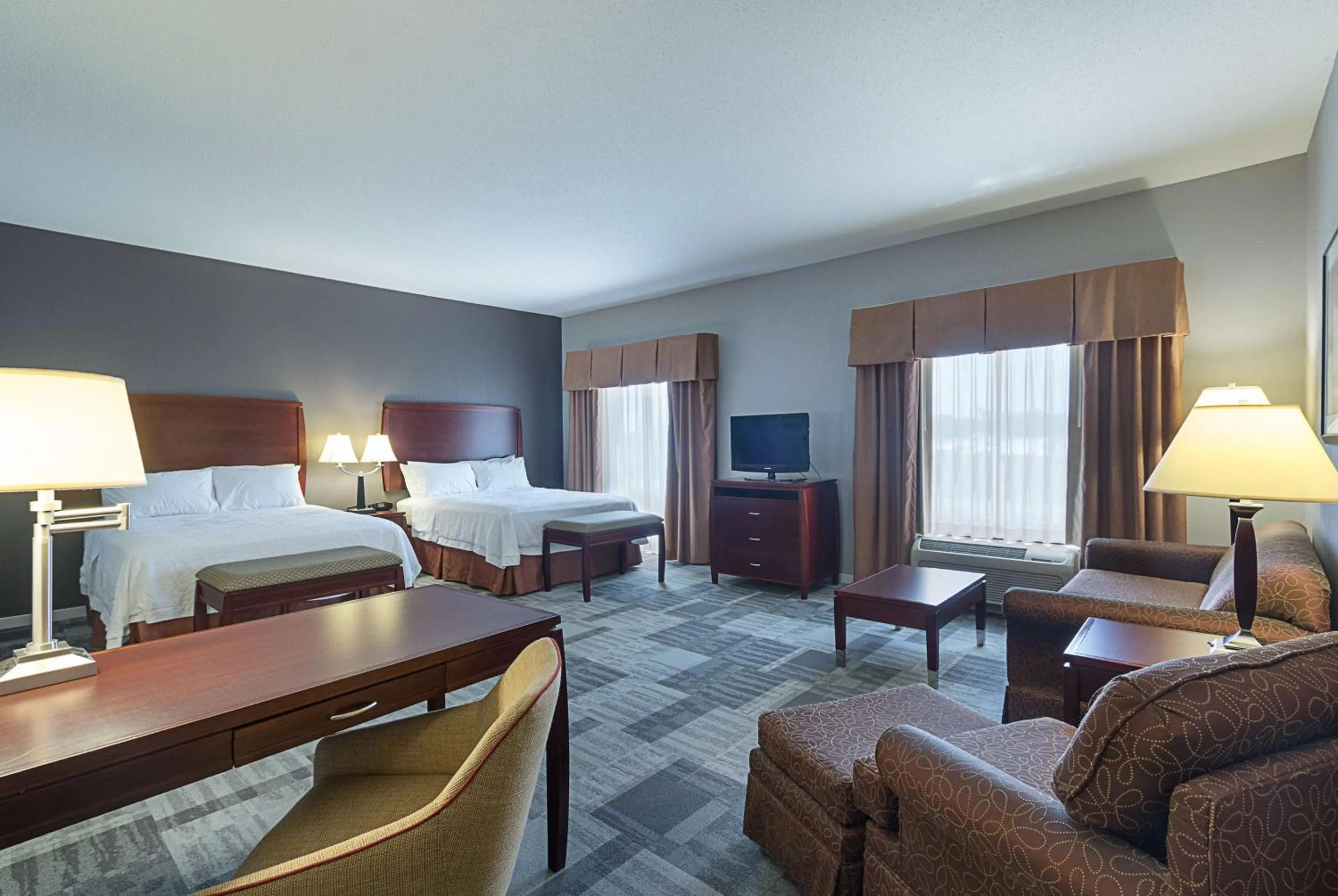 Queen Studio Suite with Two Queen Beds and Sofa Bed - Non-Smoking in Hampton Inn and Suites Indianapolis/Brownsburg