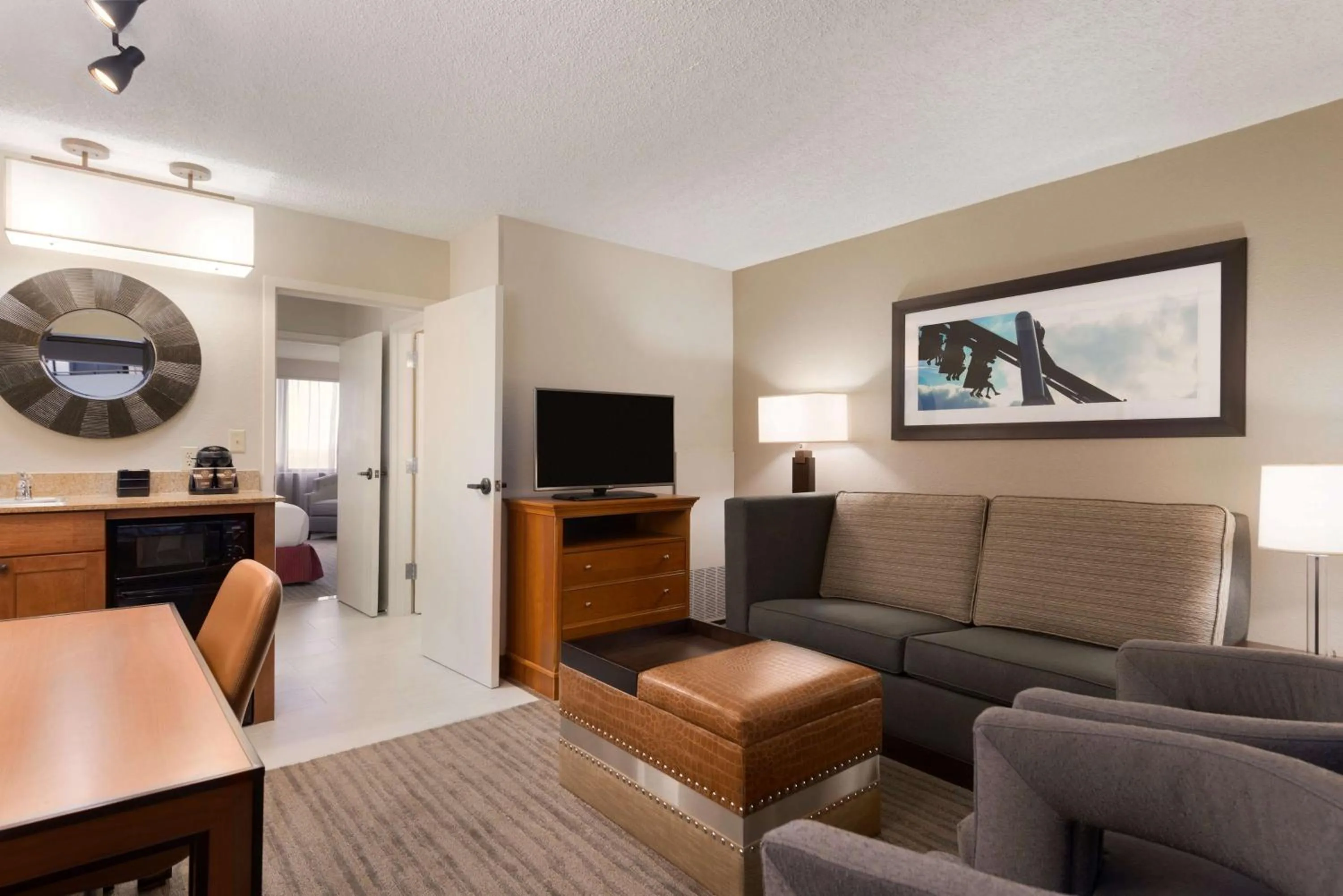One-Bedroom Suite with Two Double Beds and Roll-In Shower - Mobility Accessible Bed in Embassy Suites by Hilton Orlando International Drive ICON Park