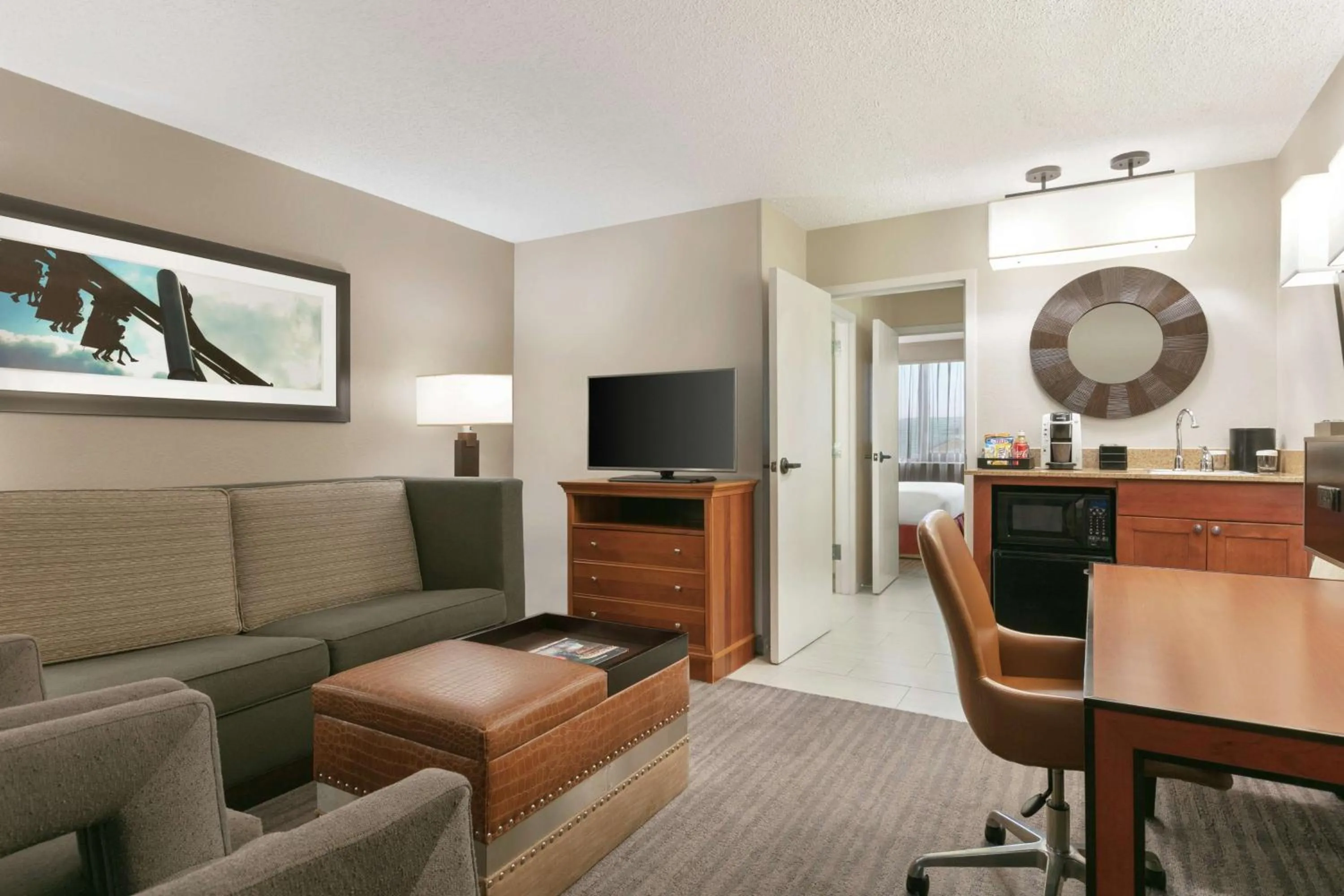 Corner Two-Room Suite with Two Double Beds and Sofa Bed in Embassy Suites by Hilton Orlando International Drive ICON Park