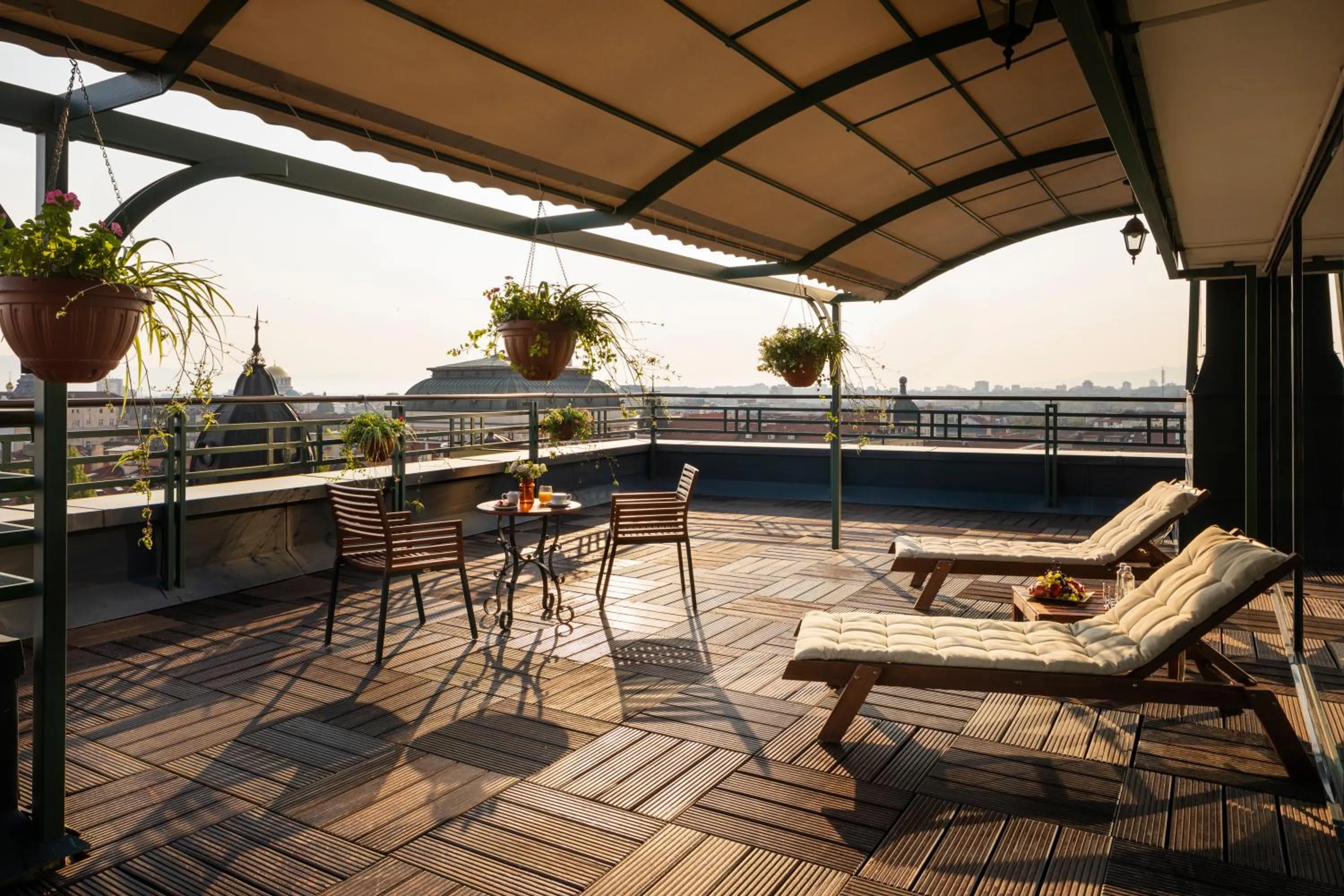 Panorama Suite on the Top Floor with Terrace and Free Transfers in Grand Hotel Sofia