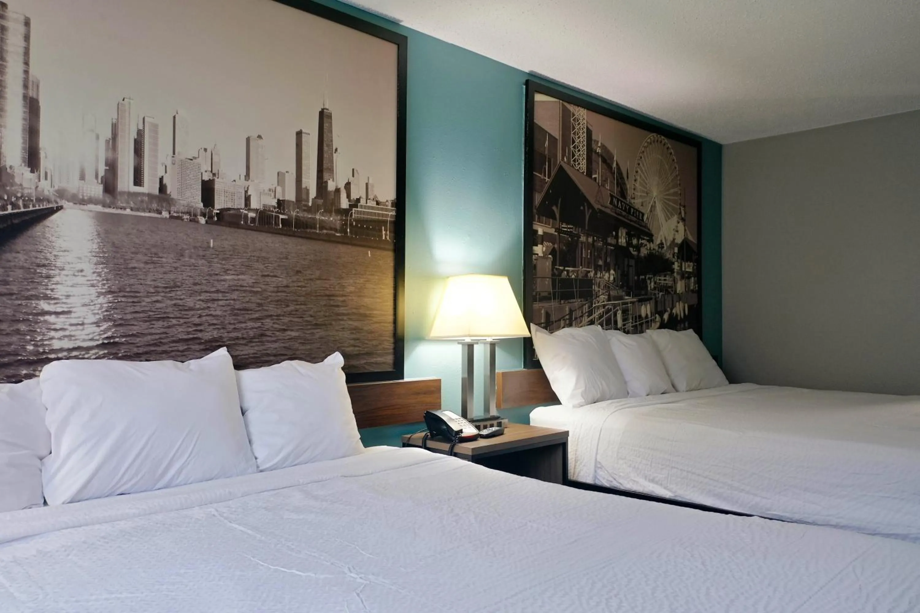 King Room with Two King Beds - Non-Smoking in Super 8 by Wyndham Rockford I-90 Casino District