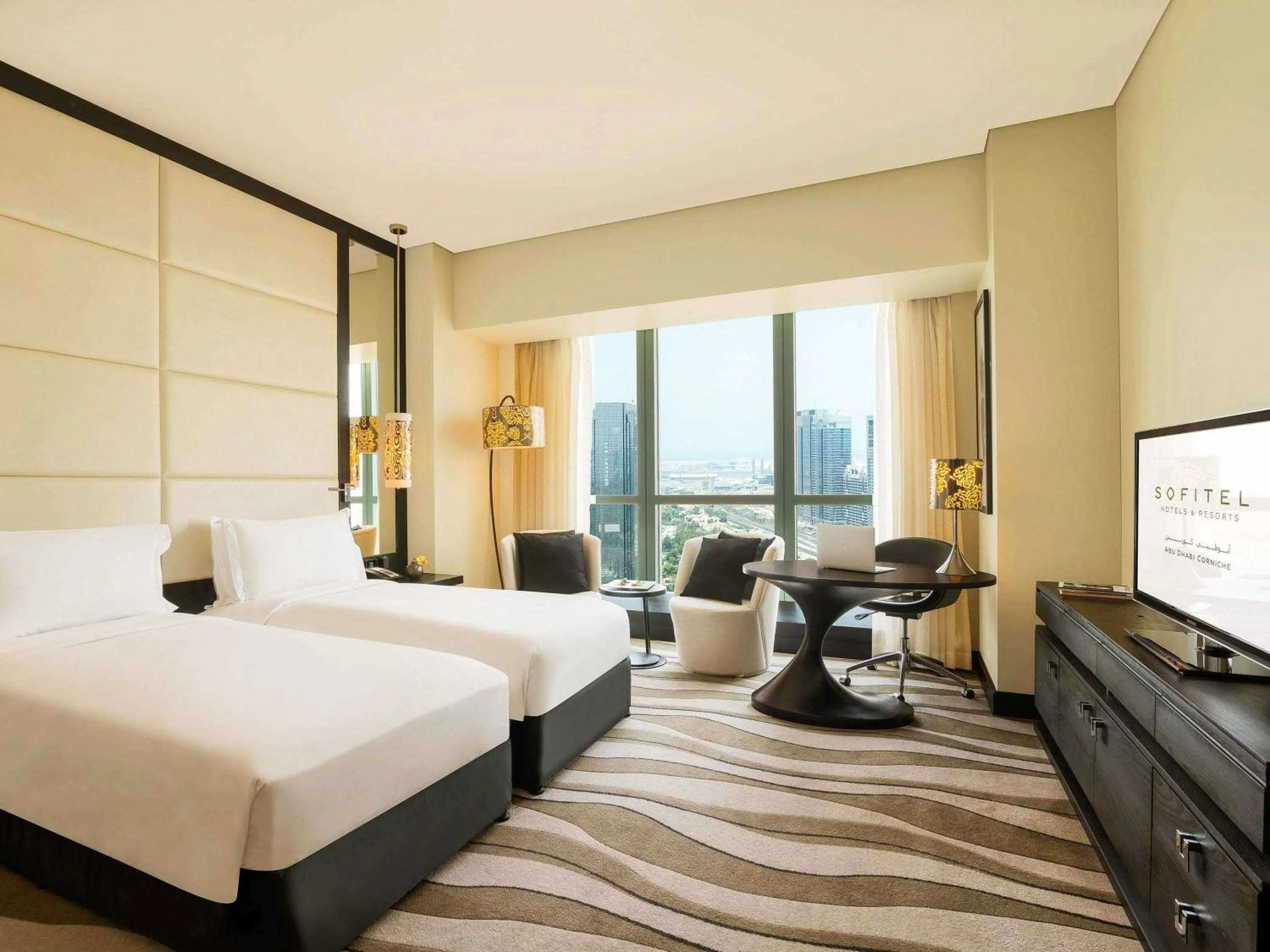 Luxury Club Twin Room with Club Access and Sea or City View in Sofitel Abu Dhabi Corniche