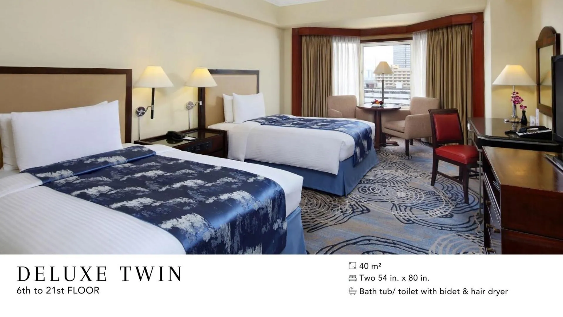 Deluxe Twin Room Non-Smoking in Diamond Hotel Philippines