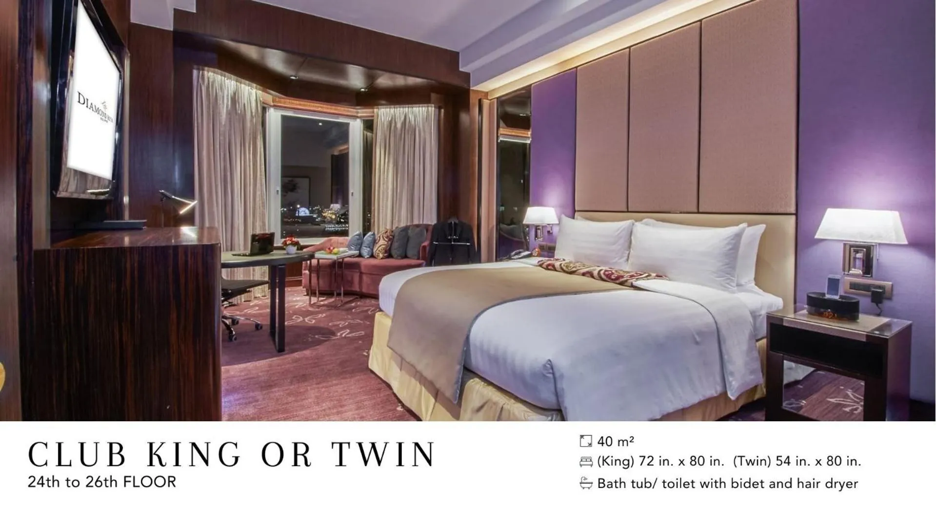 Diamond Club Twin Room - single occupancy - Non-Smoking in Diamond Hotel Philippines