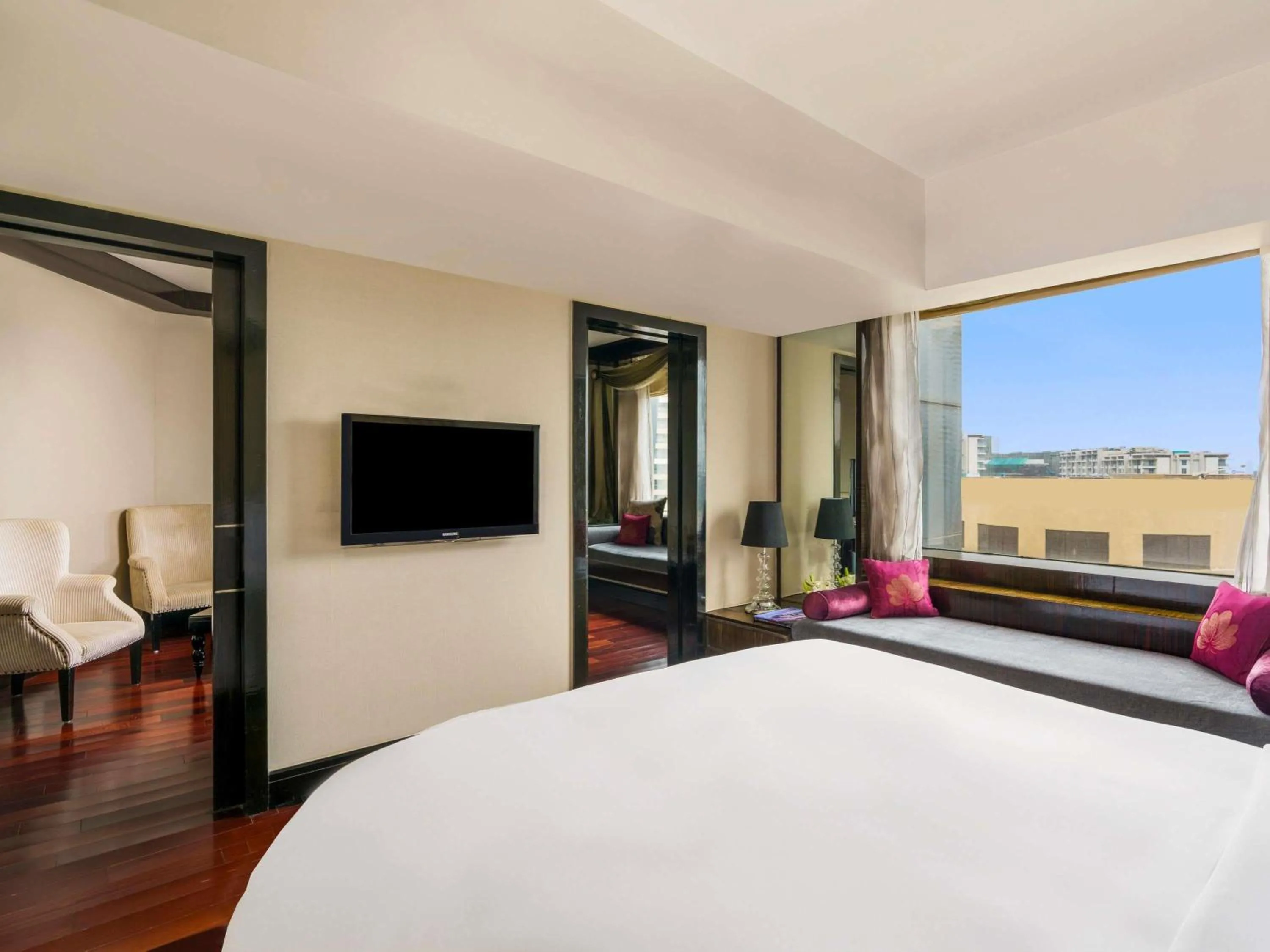 Opera King Suite with Breakfast, Hi-Tea, Cocktail Hours, Meeting Room for 1h and Airport Transfer in Sofitel Mumbai BKC