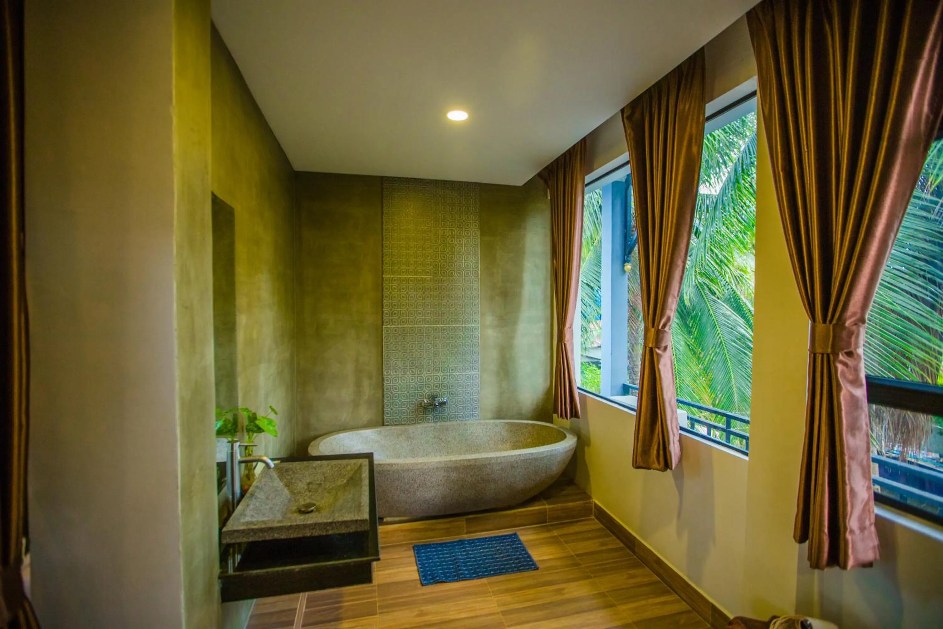 Deluxe Twin Room with Terrace Pool View in Moloppor Villa