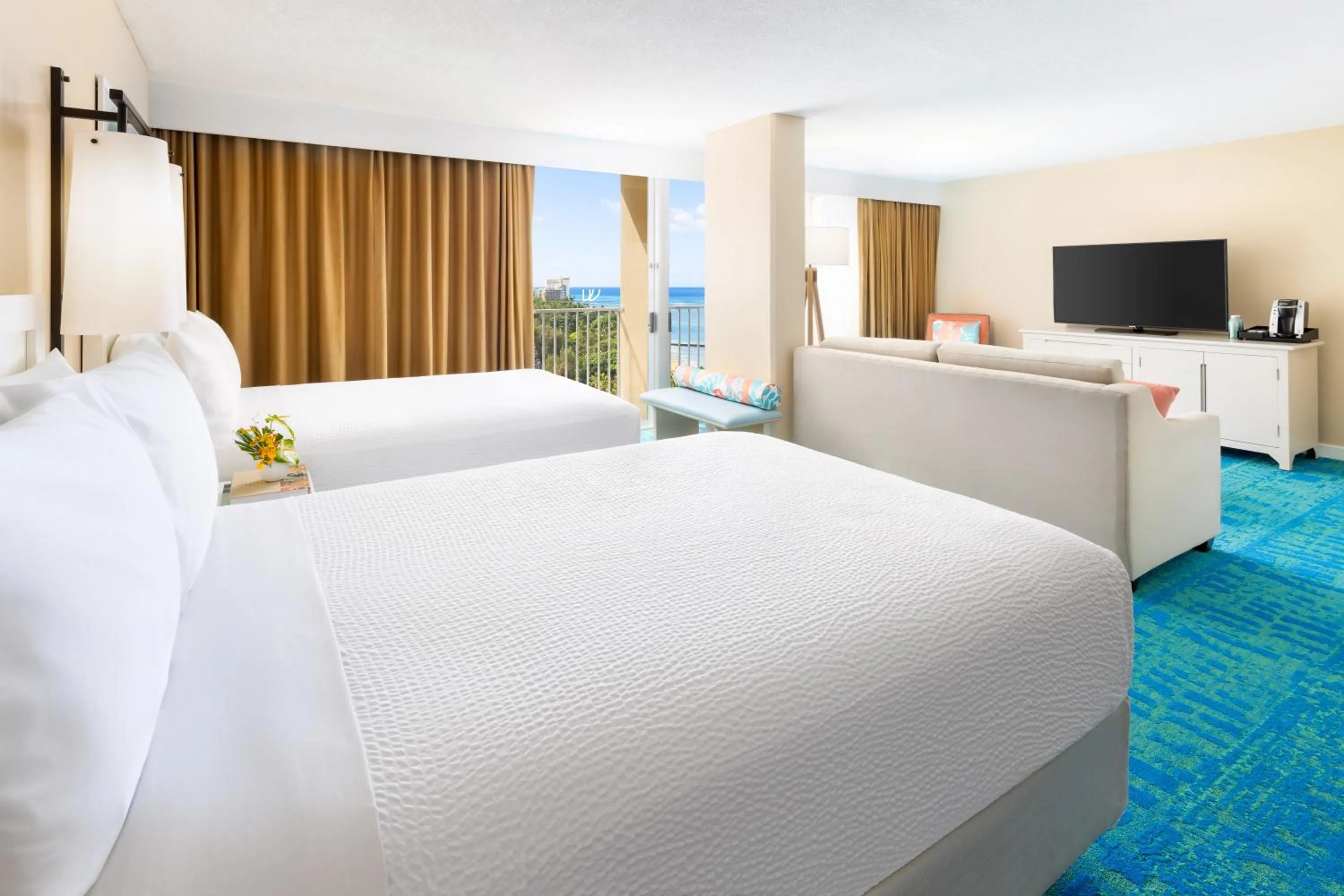 Junior Suite with Two Double Beds in The Twin Fin Hotel