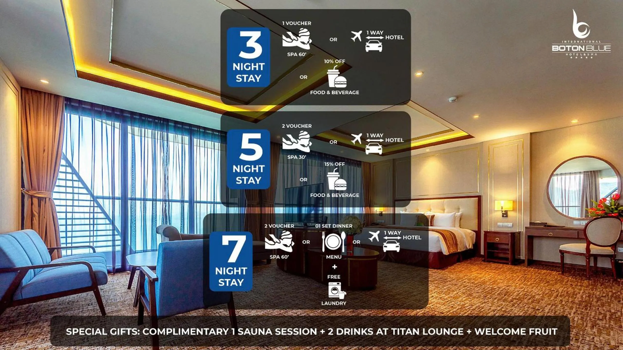 Suite Oceanfront – Wine, Sauna & VIP Perks in Boton Blue Hotel & Spa