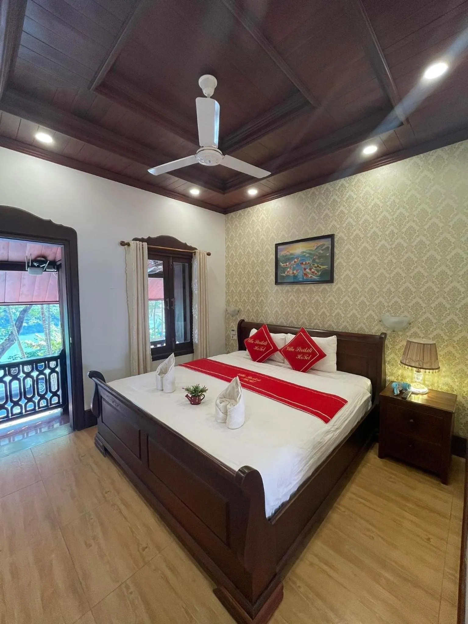 Deluxe Double or Twin Room with Balcony River View in Luang Prabang Sirikili Villa River View